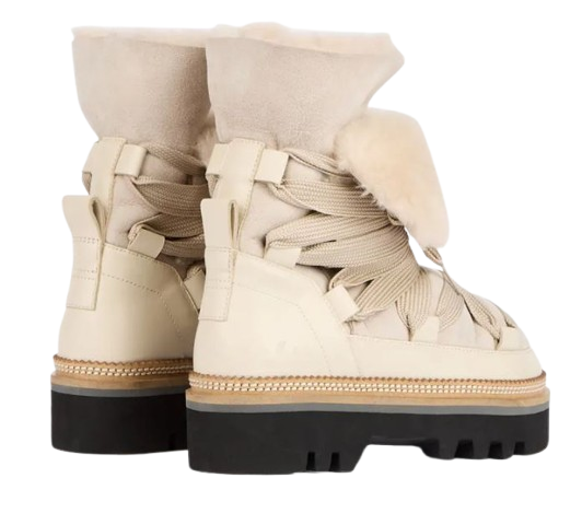HOGAN Lace-Up Shearling Boots for Women - FW24 Collection