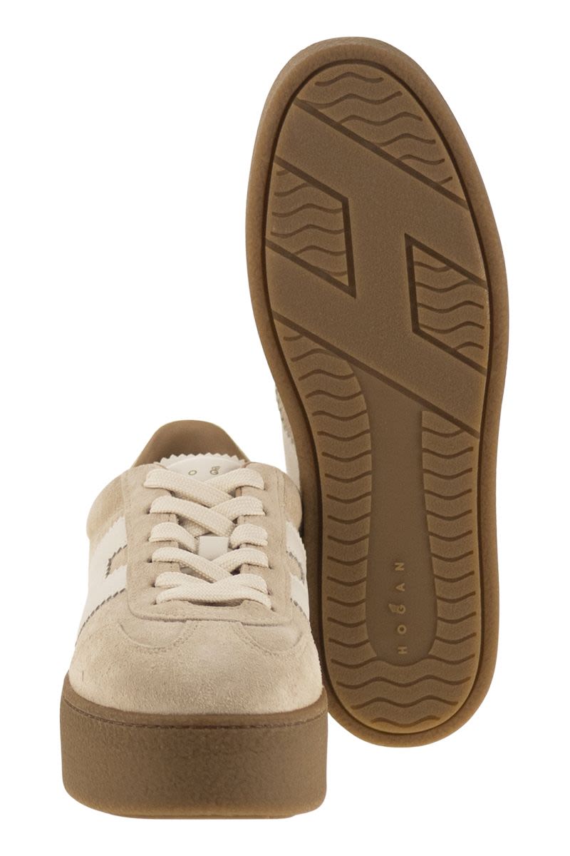 HOGAN Suede Trainers with Thick Soles - Total Height: 5.6 cm