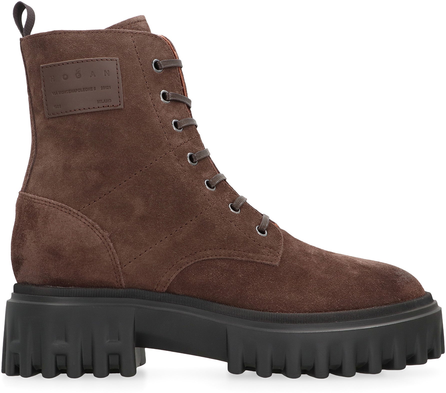 HOGAN Combat Boots with Side Zip Closure for Women