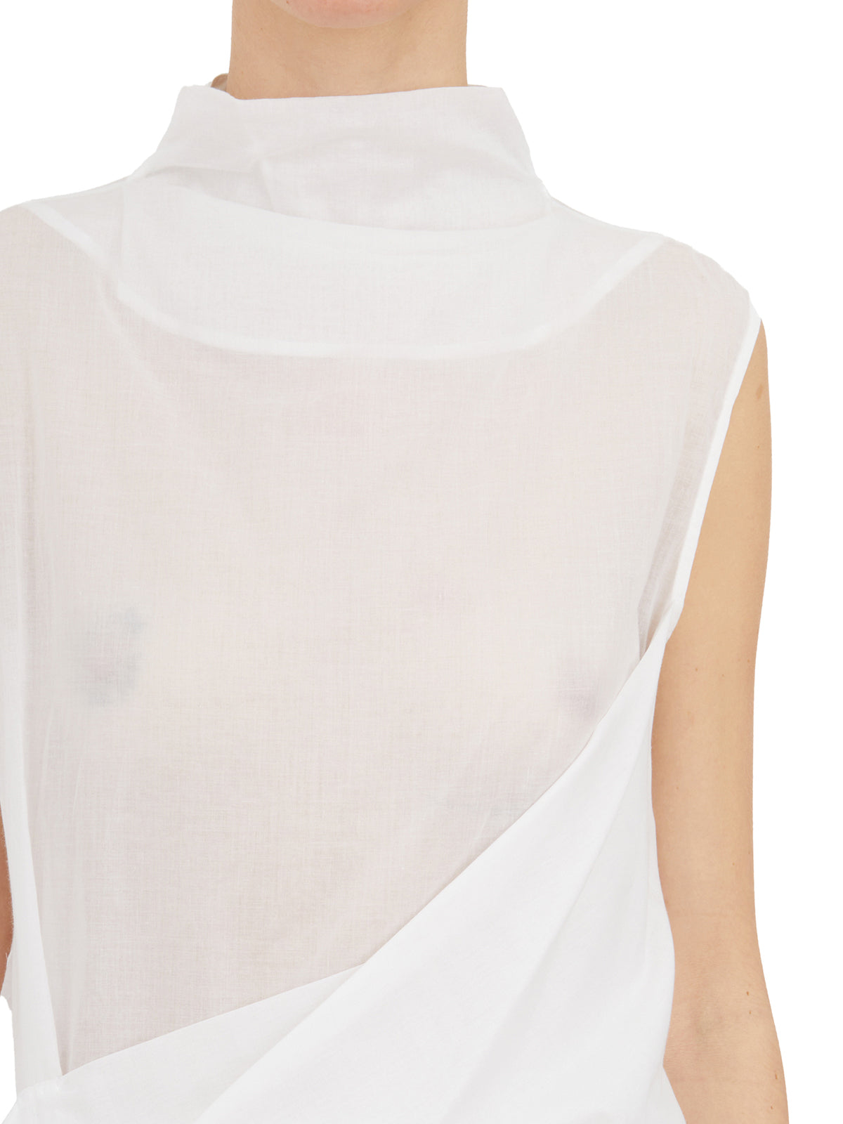 NU High Neck Mini Tank Top with Half-Zip for Women - Size 1