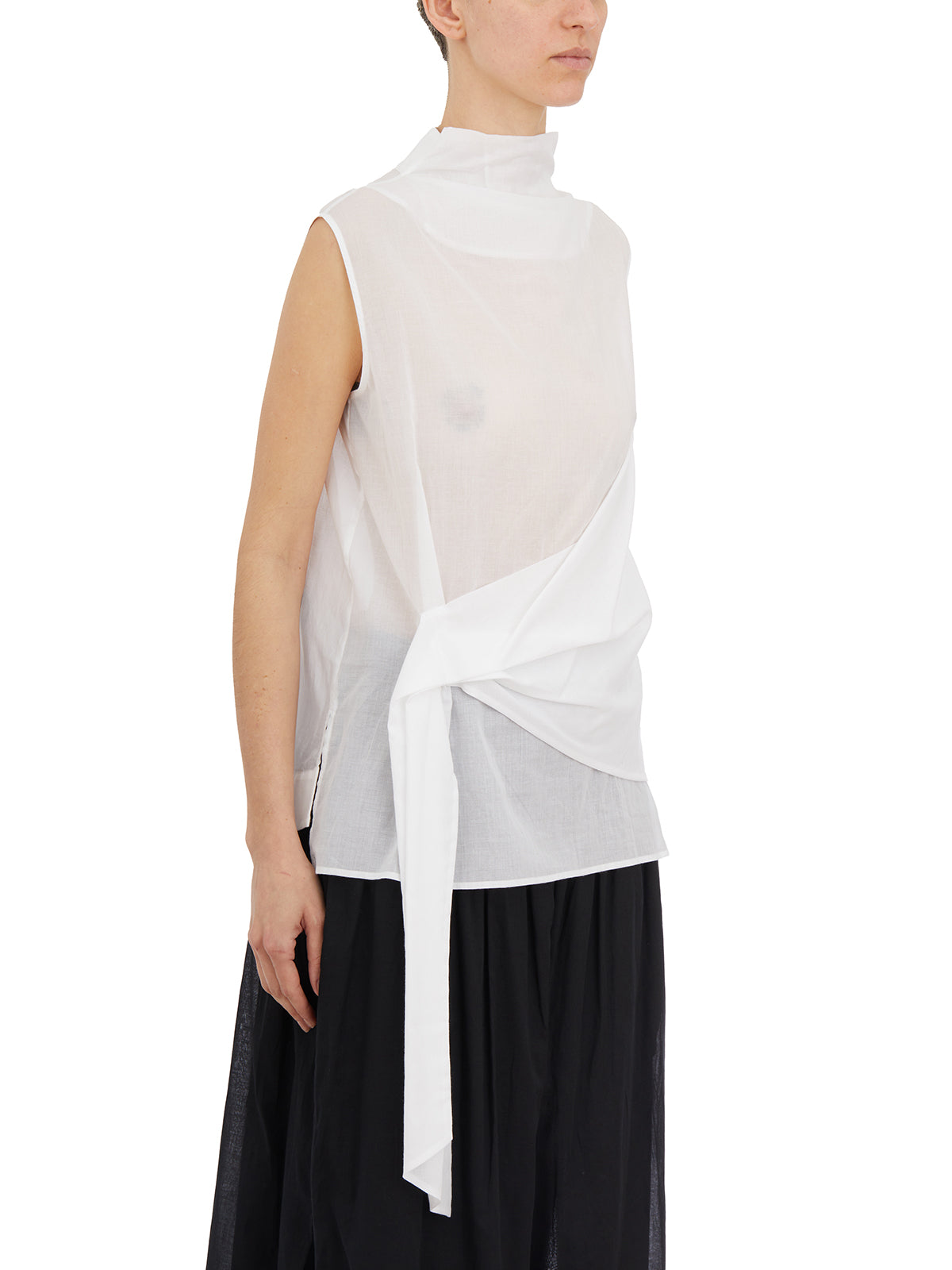 NU High Neck Mini Tank Top with Half-Zip for Women - Size 1