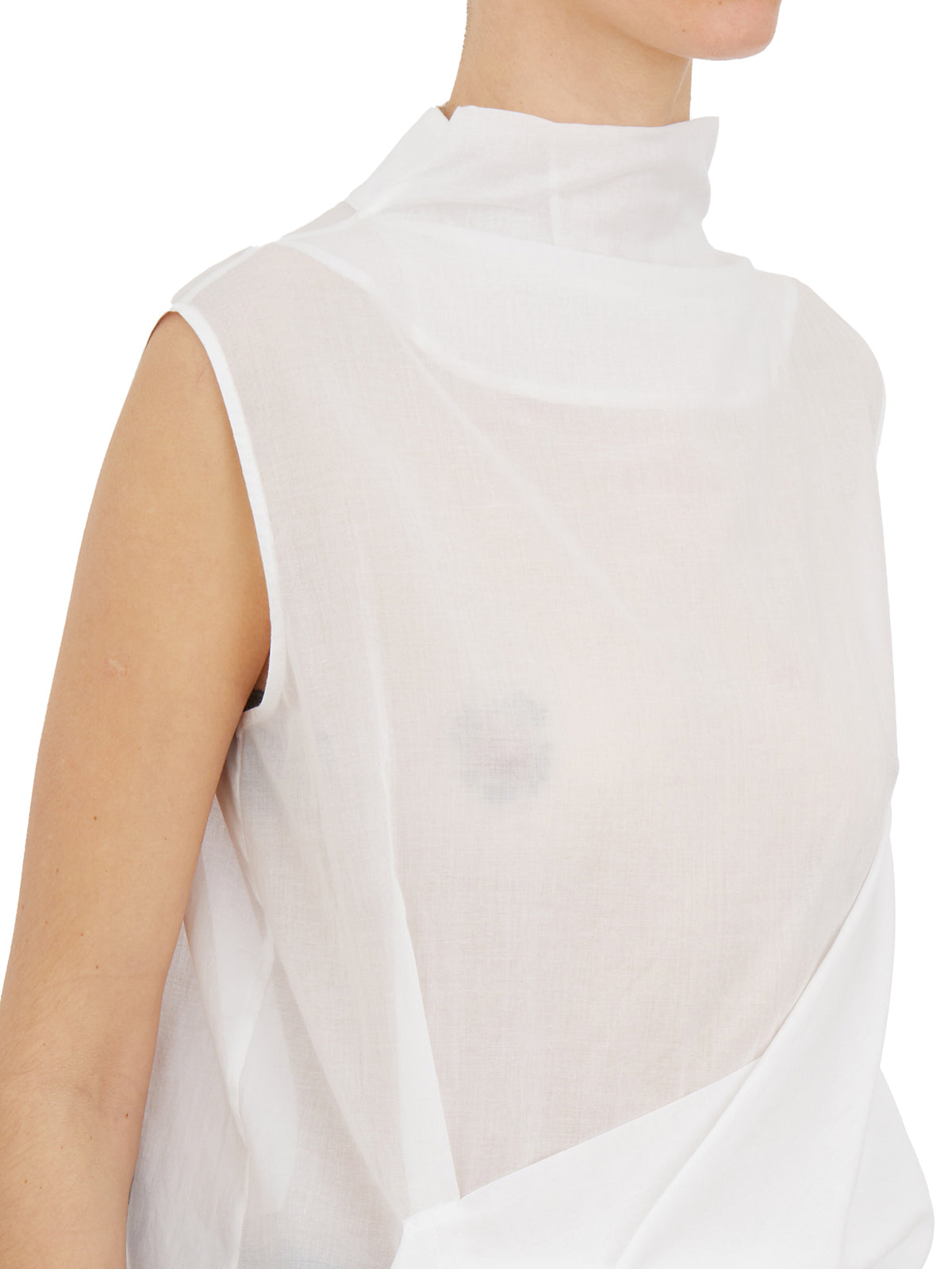 NU High Neck Mini Tank Top with Half-Zip for Women - Size 1