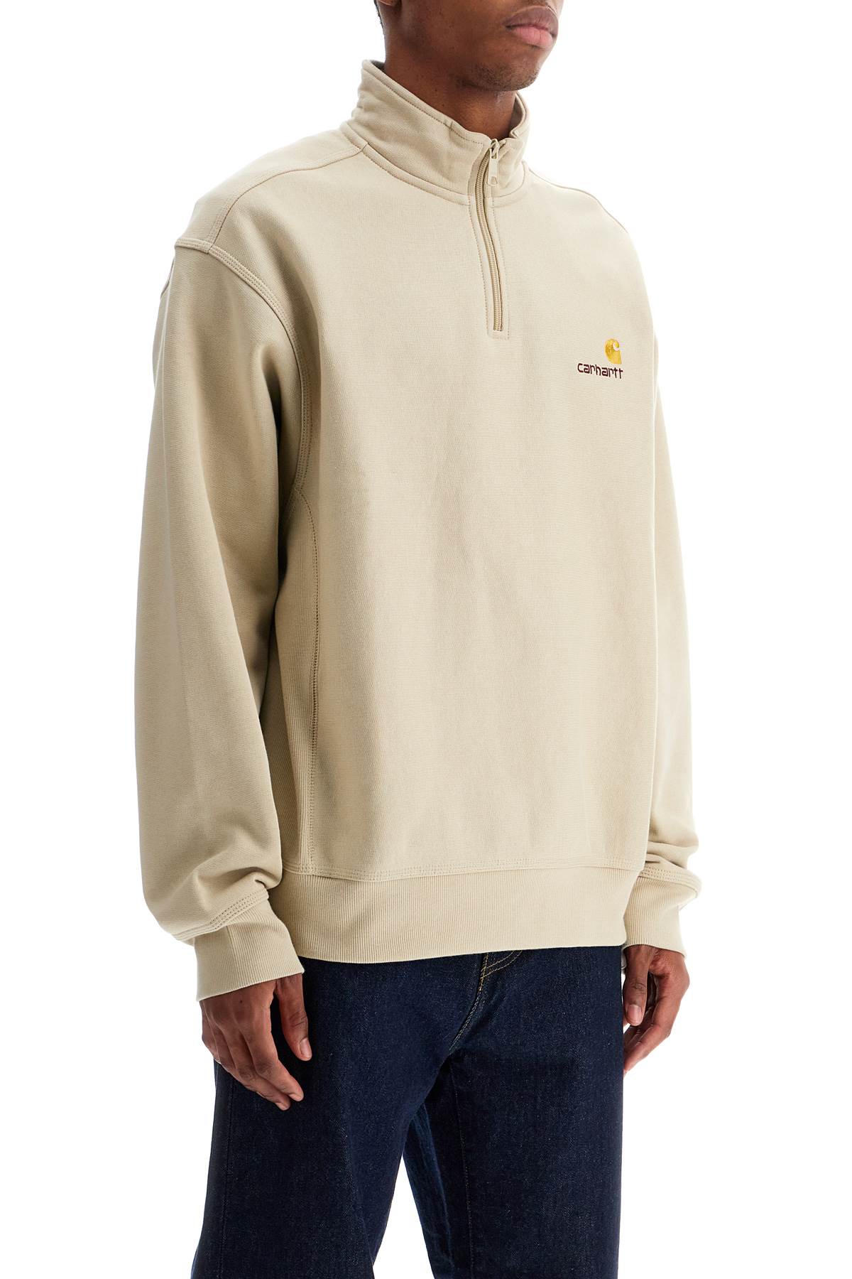 CARHARTT WIP Half Zip American Script Sweatshirt - Mini Fit for Men