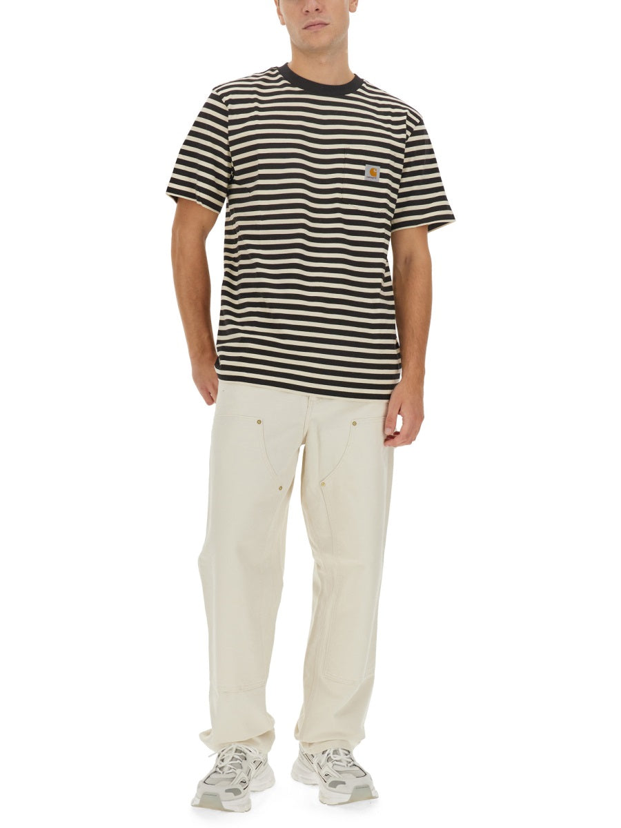 CARHARTT WIP Striped Regular Fit T-Shirt - Size L