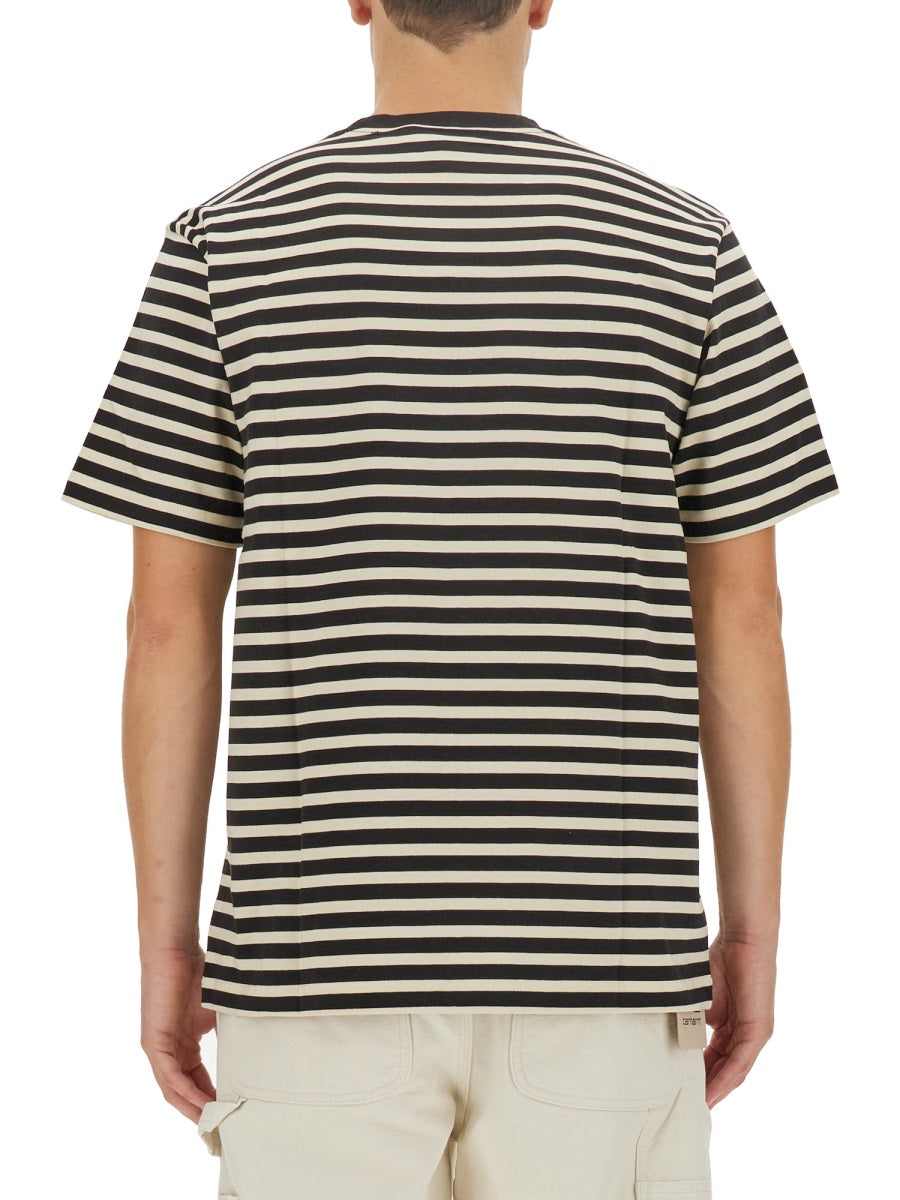 CARHARTT WIP Striped Regular Fit T-Shirt - Size L