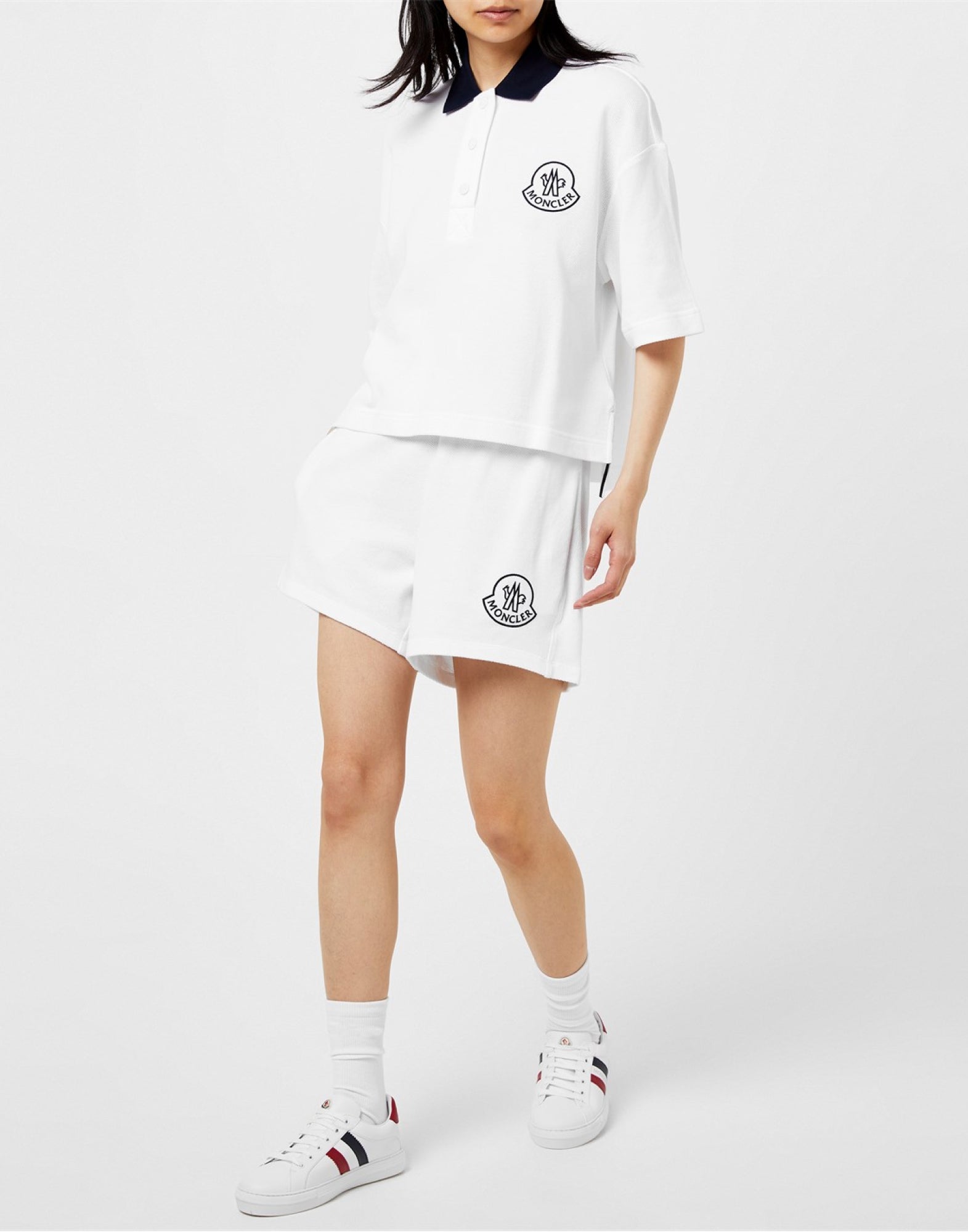MONCLER Embroidered Logo Short-Sleeved Polo Shirt