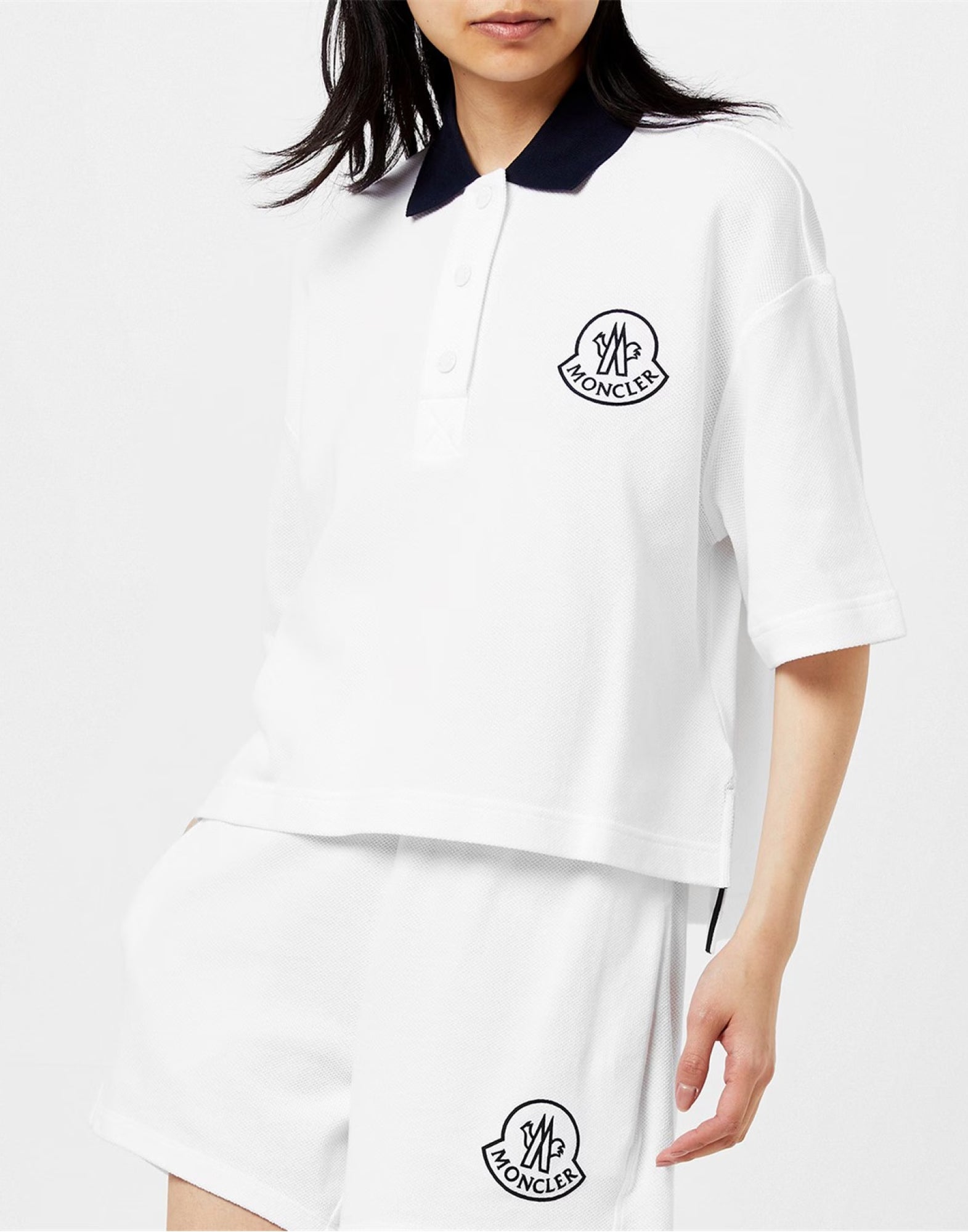 MONCLER Embroidered Logo Short-Sleeved Polo Shirt