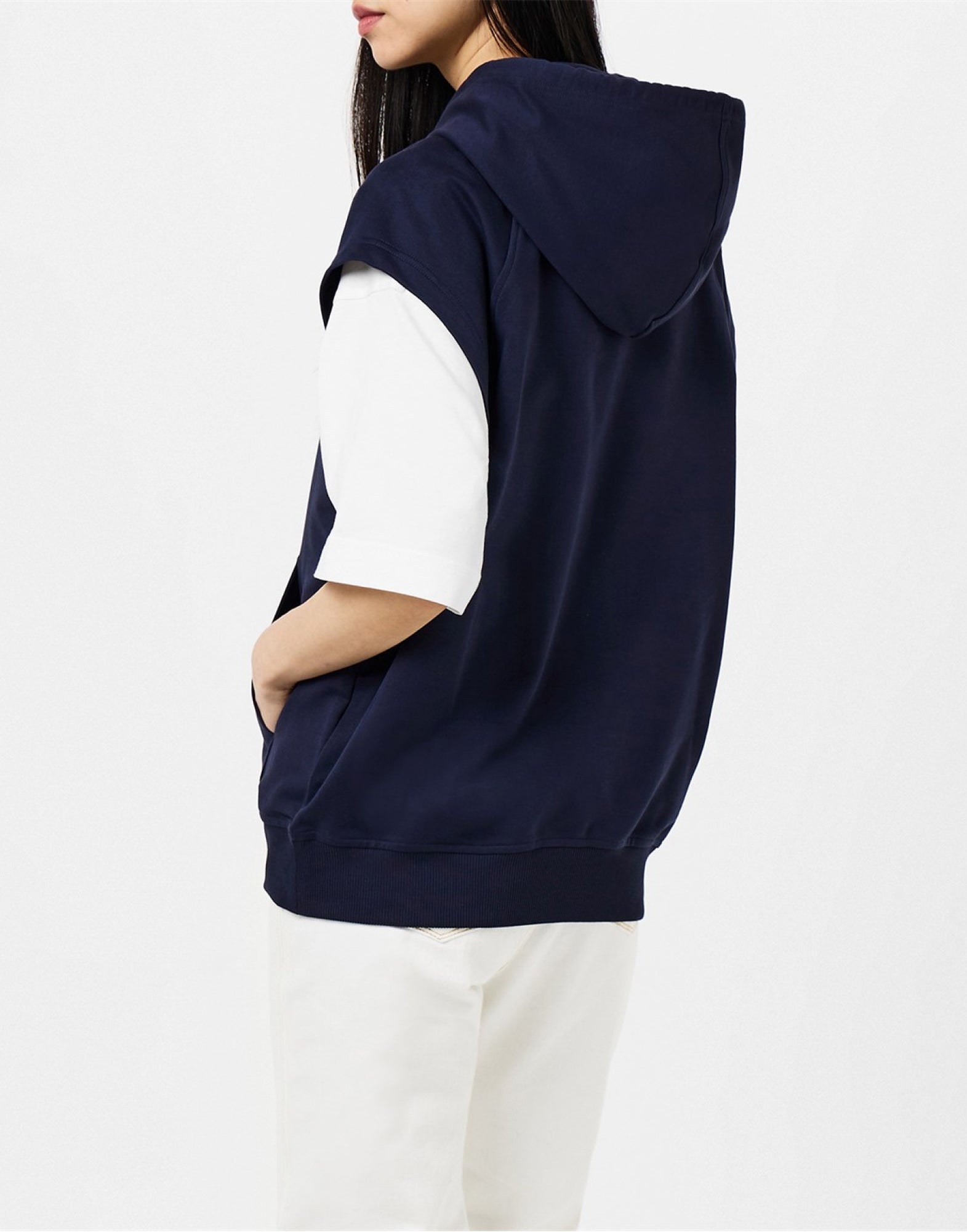 MONCLER Logo Printed Sleeveless Hoodie