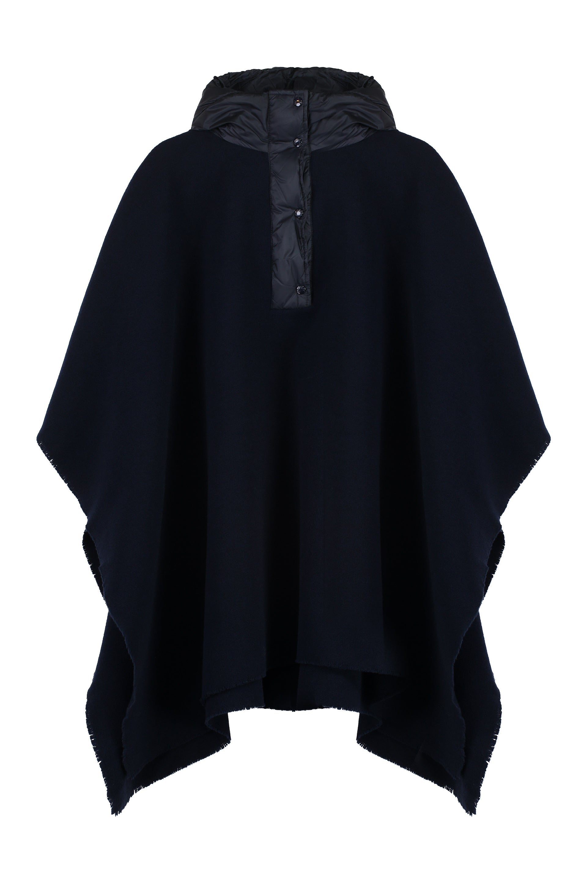 MONCLER KIDS Girls' Wool Cape with Technical Fabric Inserts