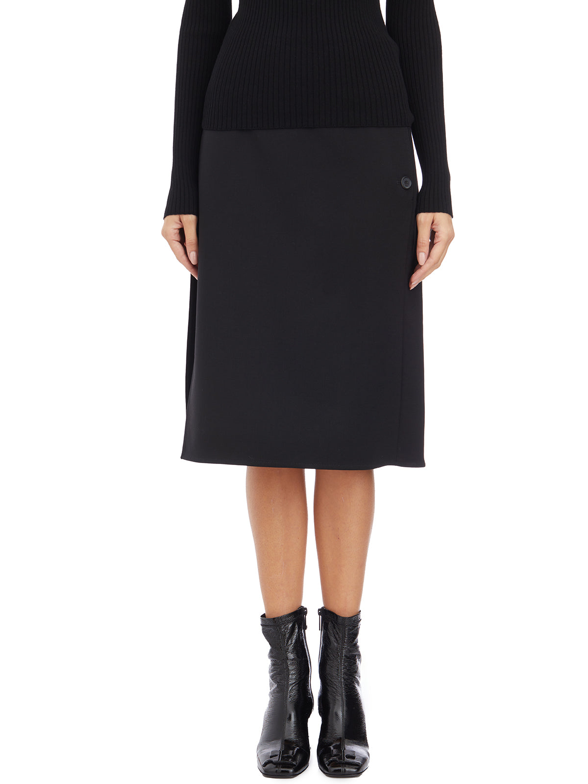 COURREGÈS Tailored Midi Skirt with Front Buttons - Size 40