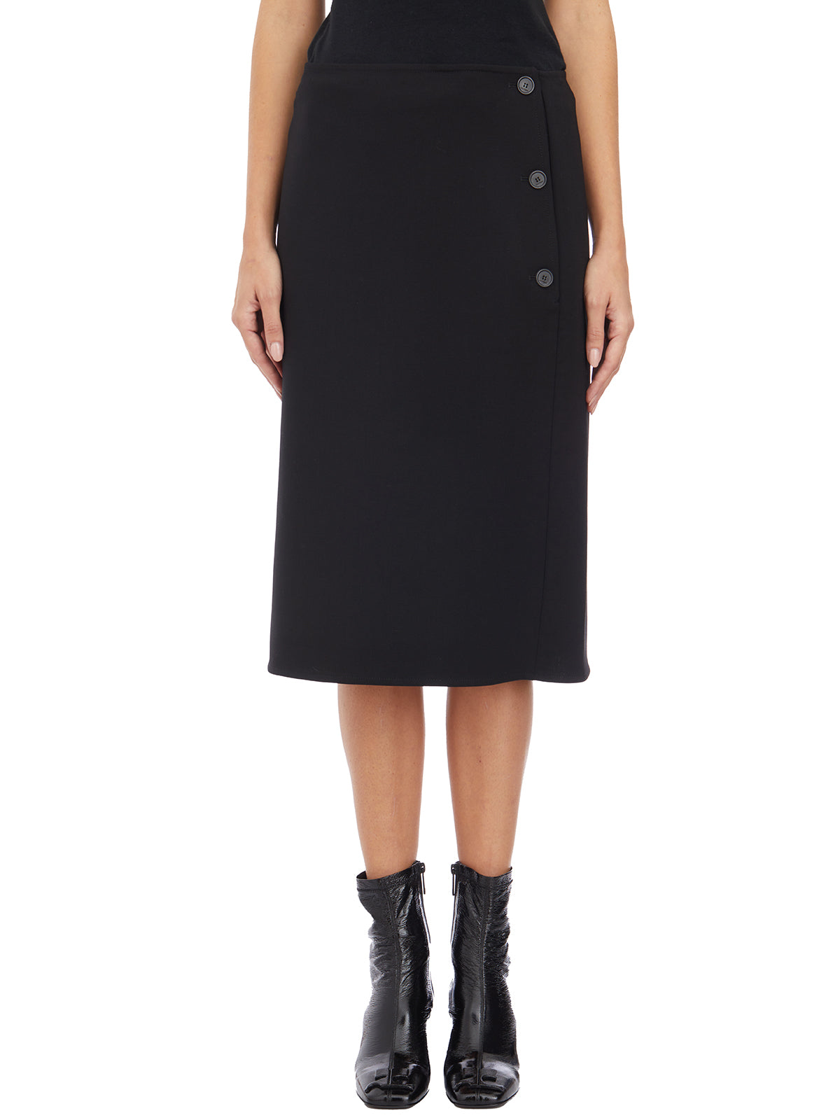 COURREGÈS Tailored Midi Skirt with Front Buttons - Size 40