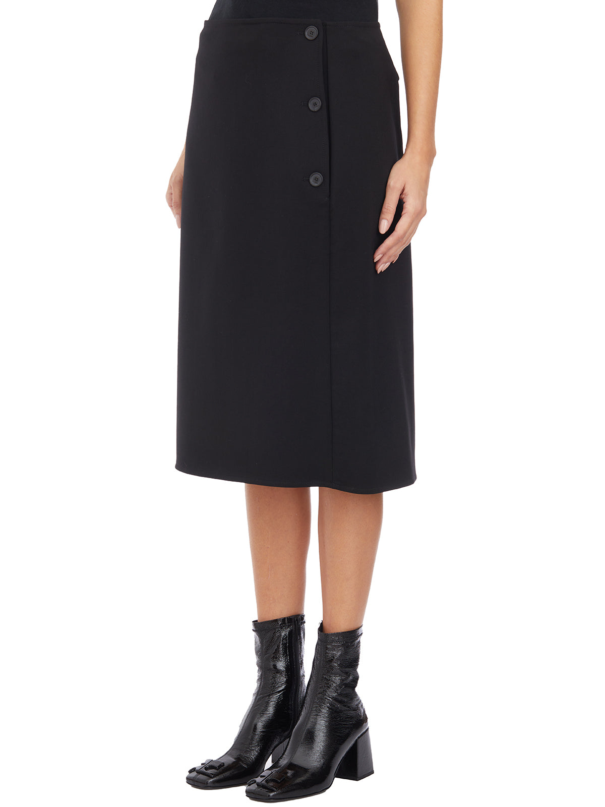 COURREGÈS Tailored Midi Skirt with Front Buttons - Size 40