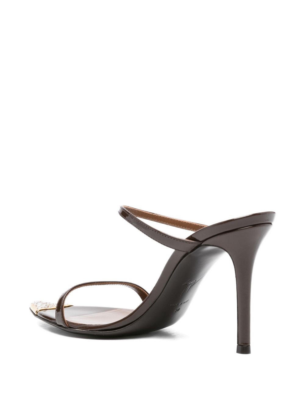 GIUSEPPE ZANOTTI Patent Leather Stiletto Sandals with Double Straps