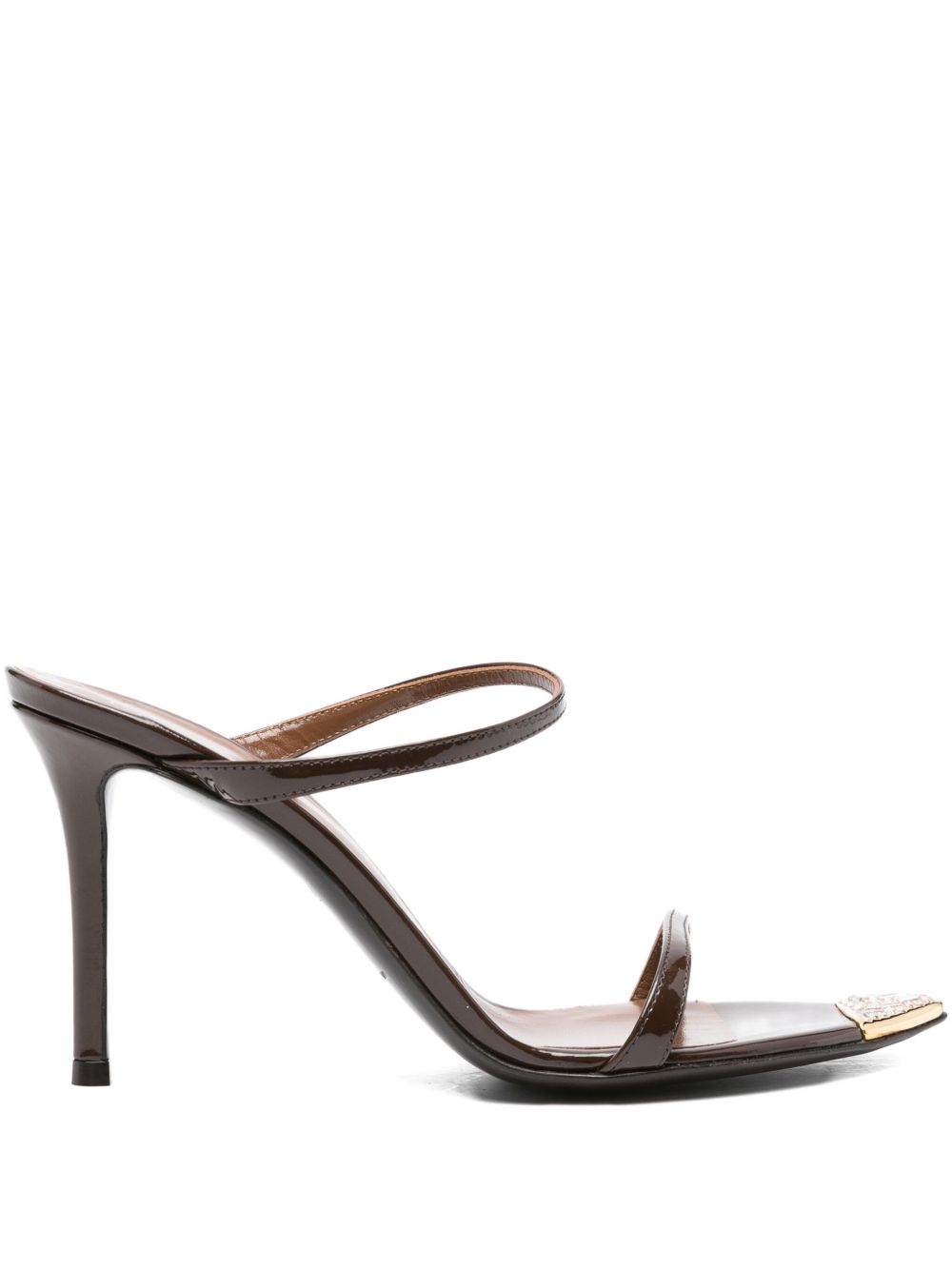 GIUSEPPE ZANOTTI Patent Leather Stiletto Sandals with Double Straps