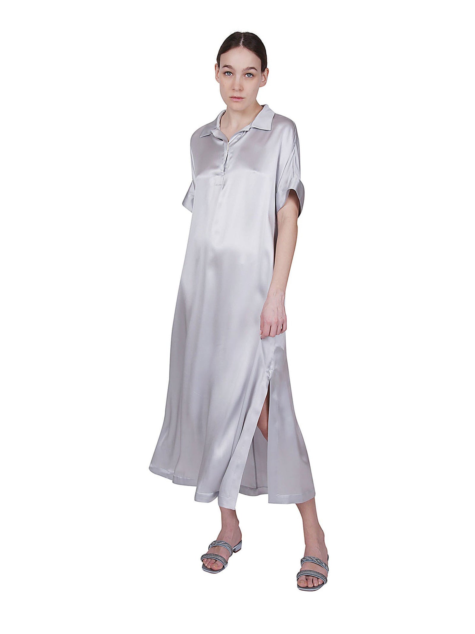 ELEVENTY Elegant Long Dress with Short Sleeves for Women