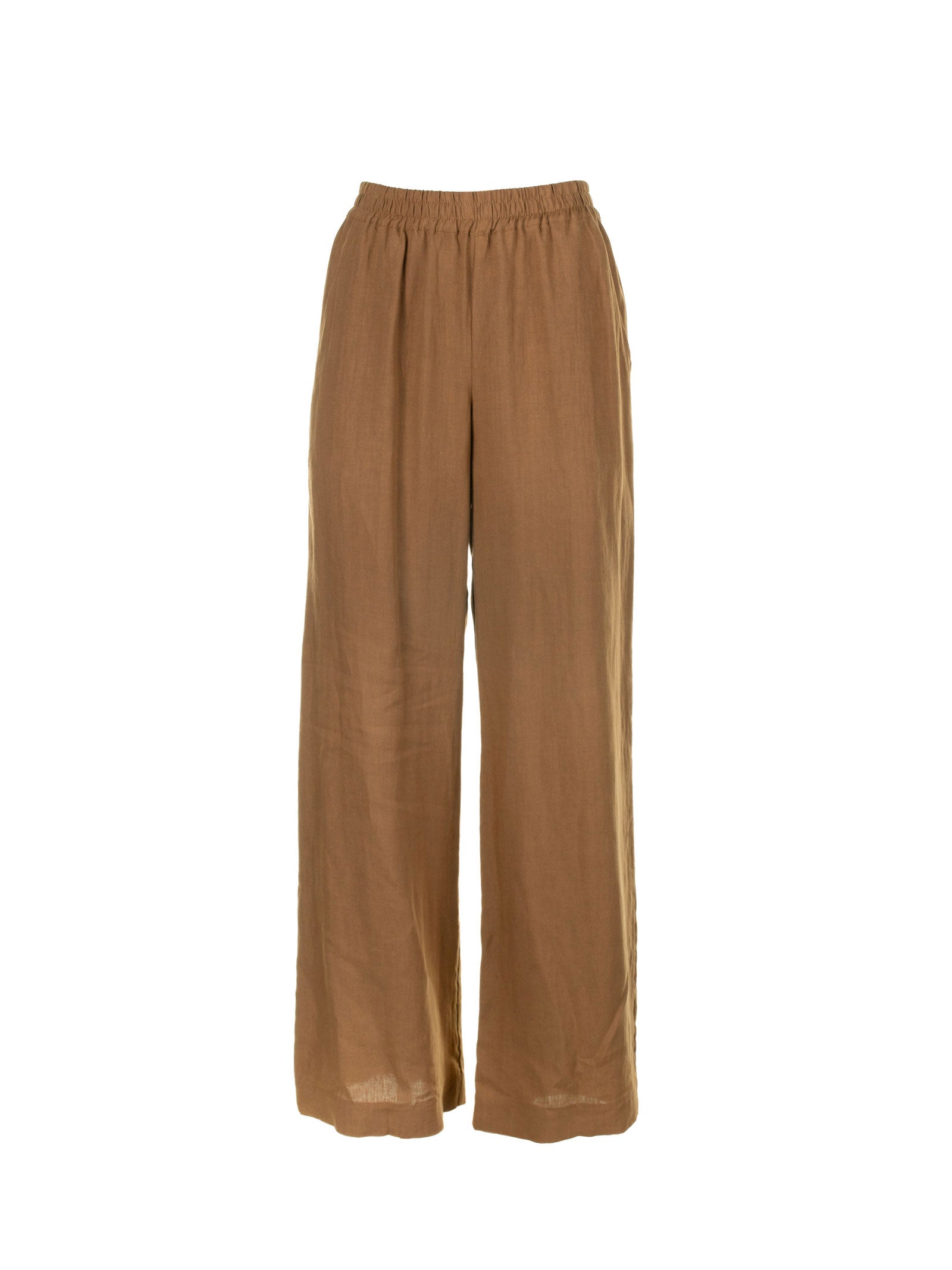 ELEVENTY High-Waisted Mini Linen Trousers with Elastic