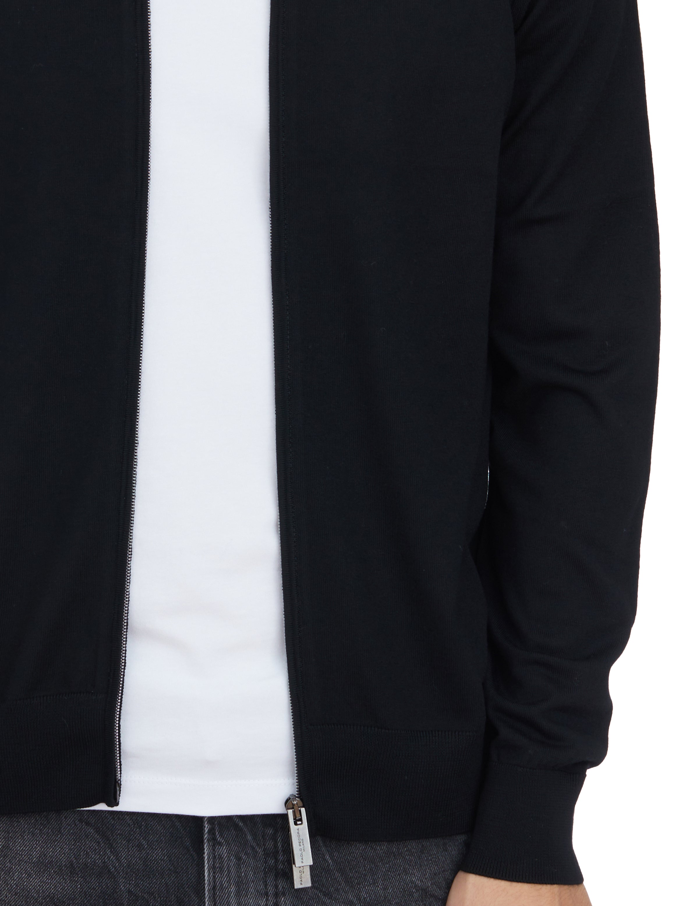 PAOLO PECORA Slim Fit Zip-Front Sweater - Size M