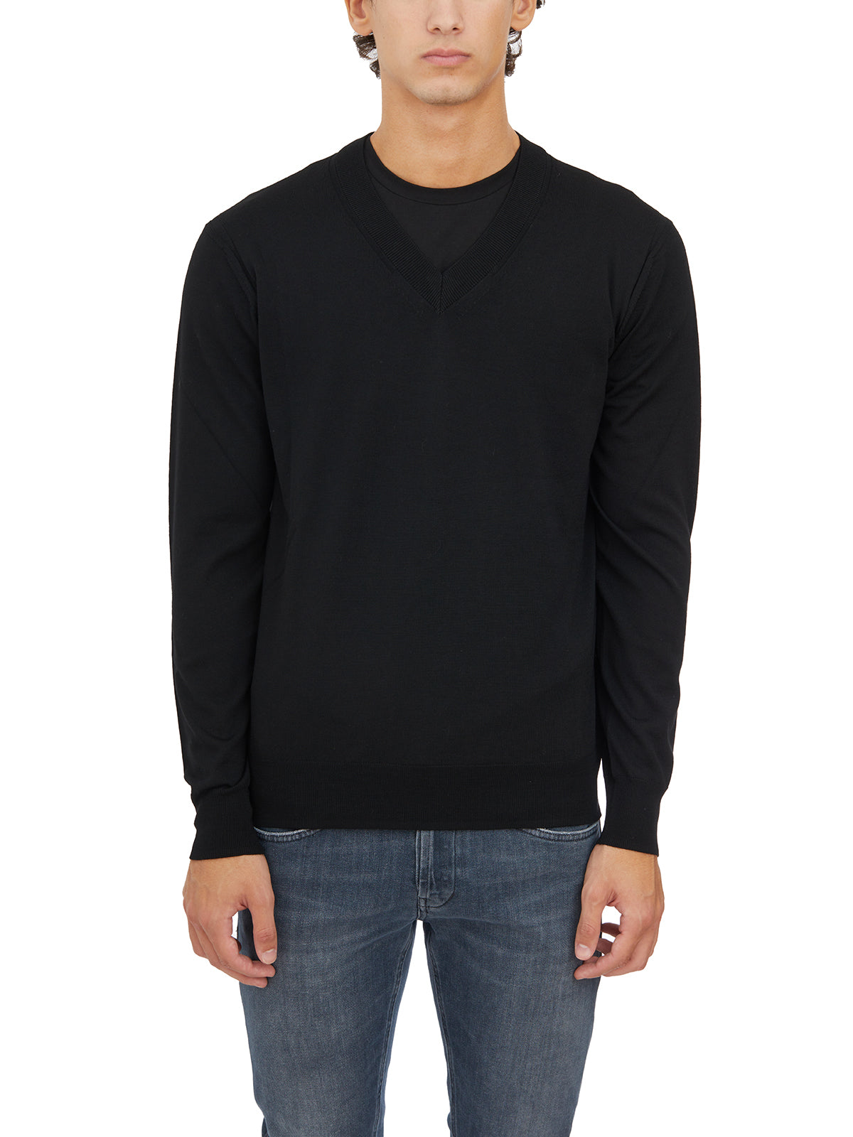 PAOLO PECORA Men's V-Neck Wool Sweater