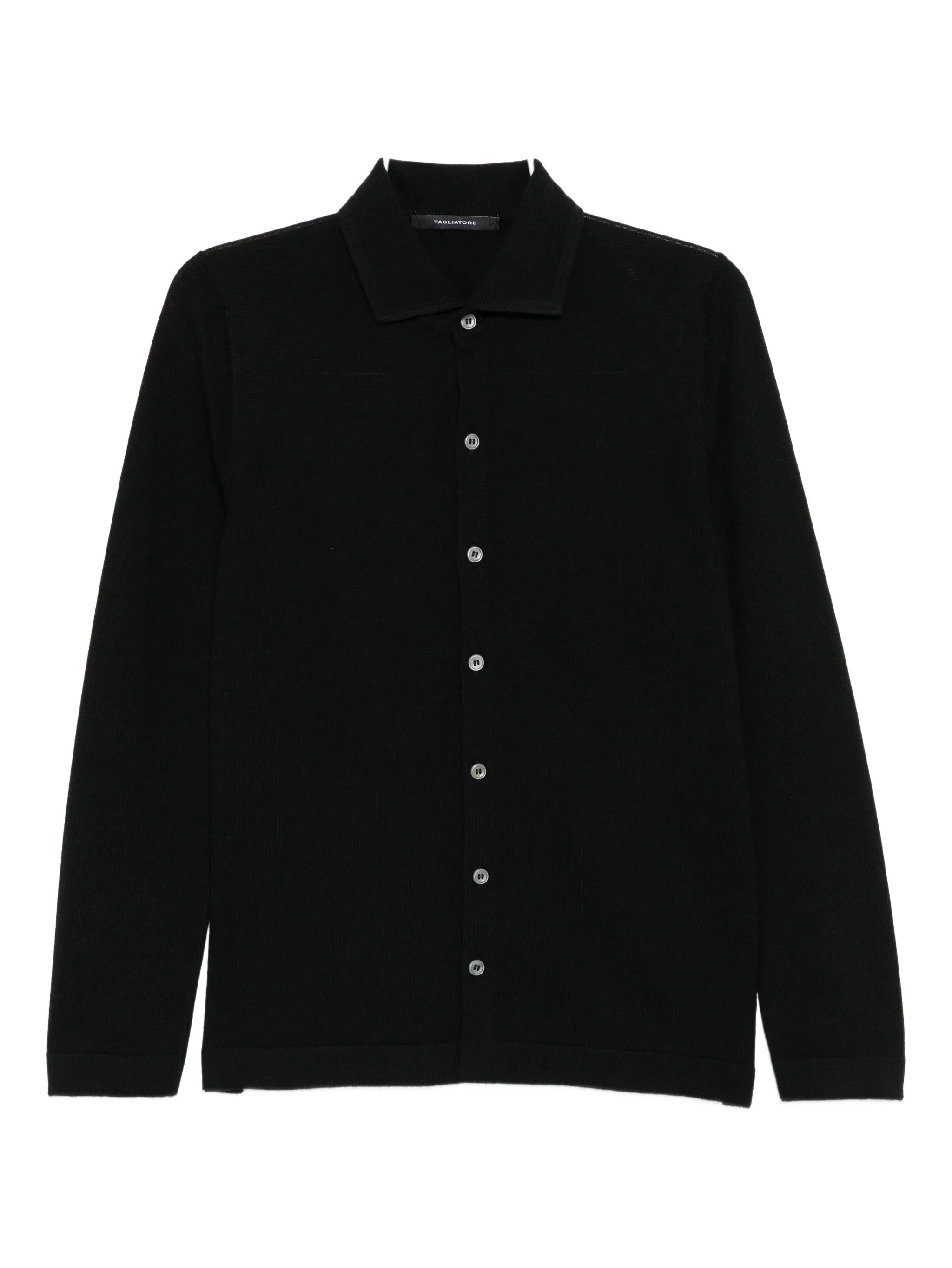 TAGLIATORE Classic Wool Cardigan with Shirt Collar - FW25