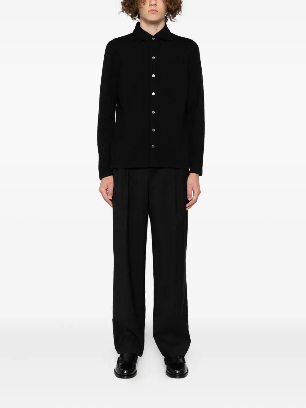 TAGLIATORE Classic Wool Cardigan with Shirt Collar - FW25