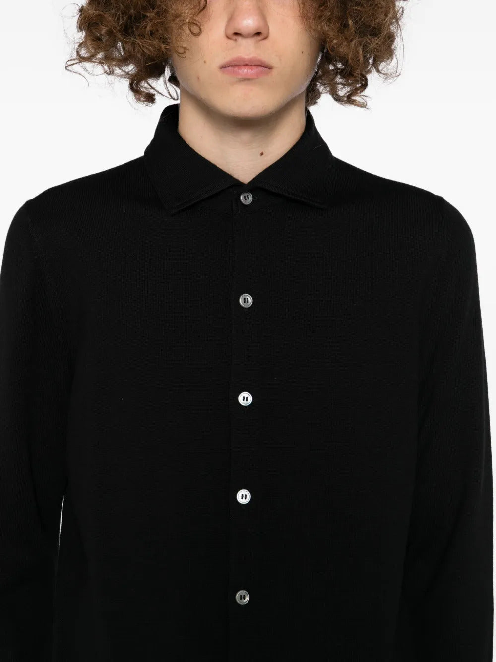 TAGLIATORE Classic Wool Cardigan with Shirt Collar - FW25