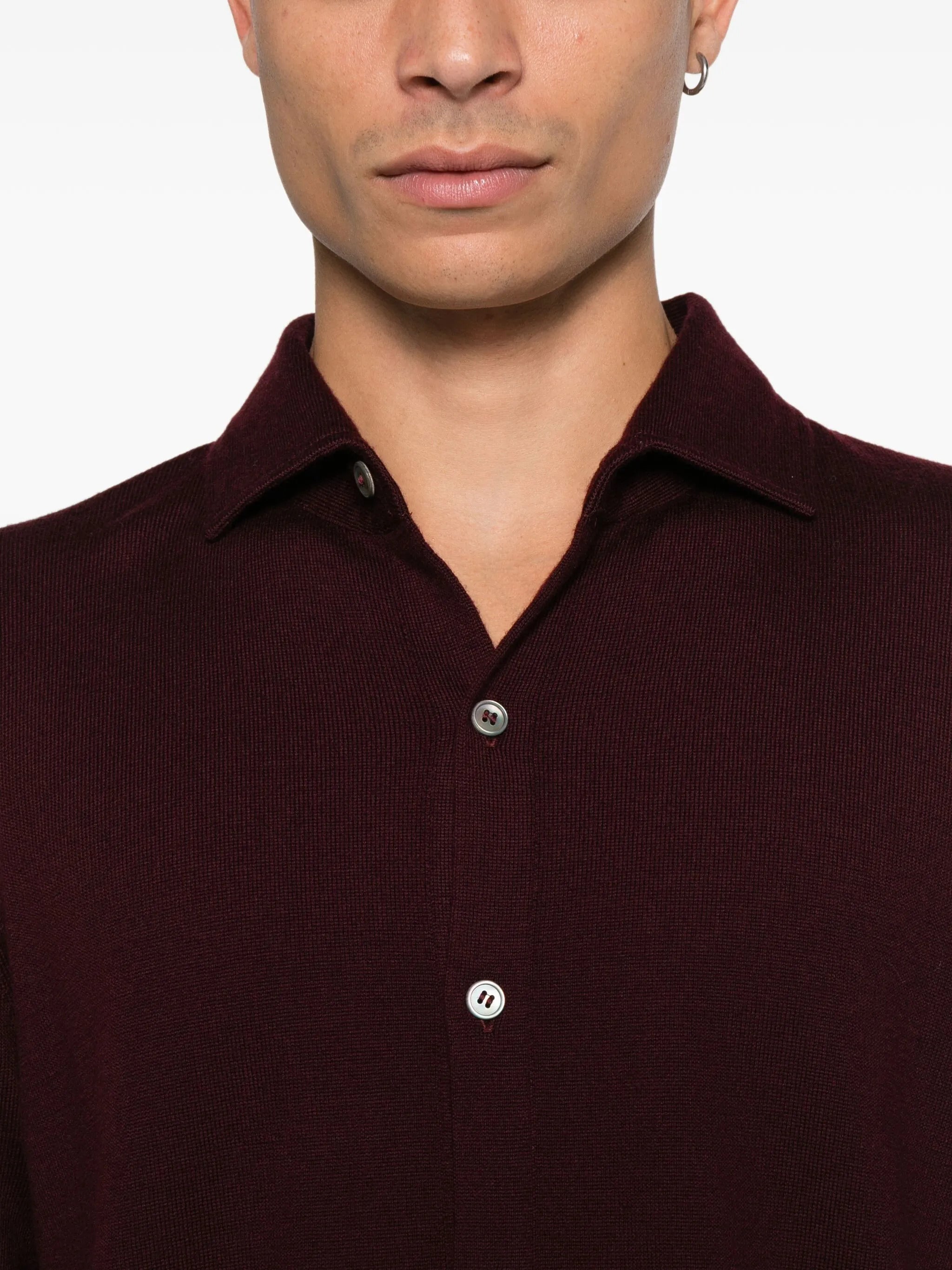 TAGLIATORE Classic Cardigan with Shirt Collar for Men