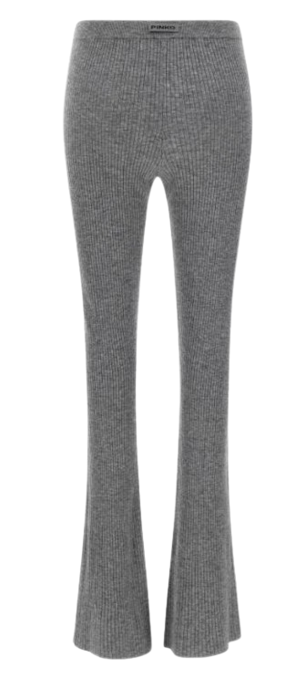 PINKO Ribbed Knit Trousers with Crystal Embellishments for Women