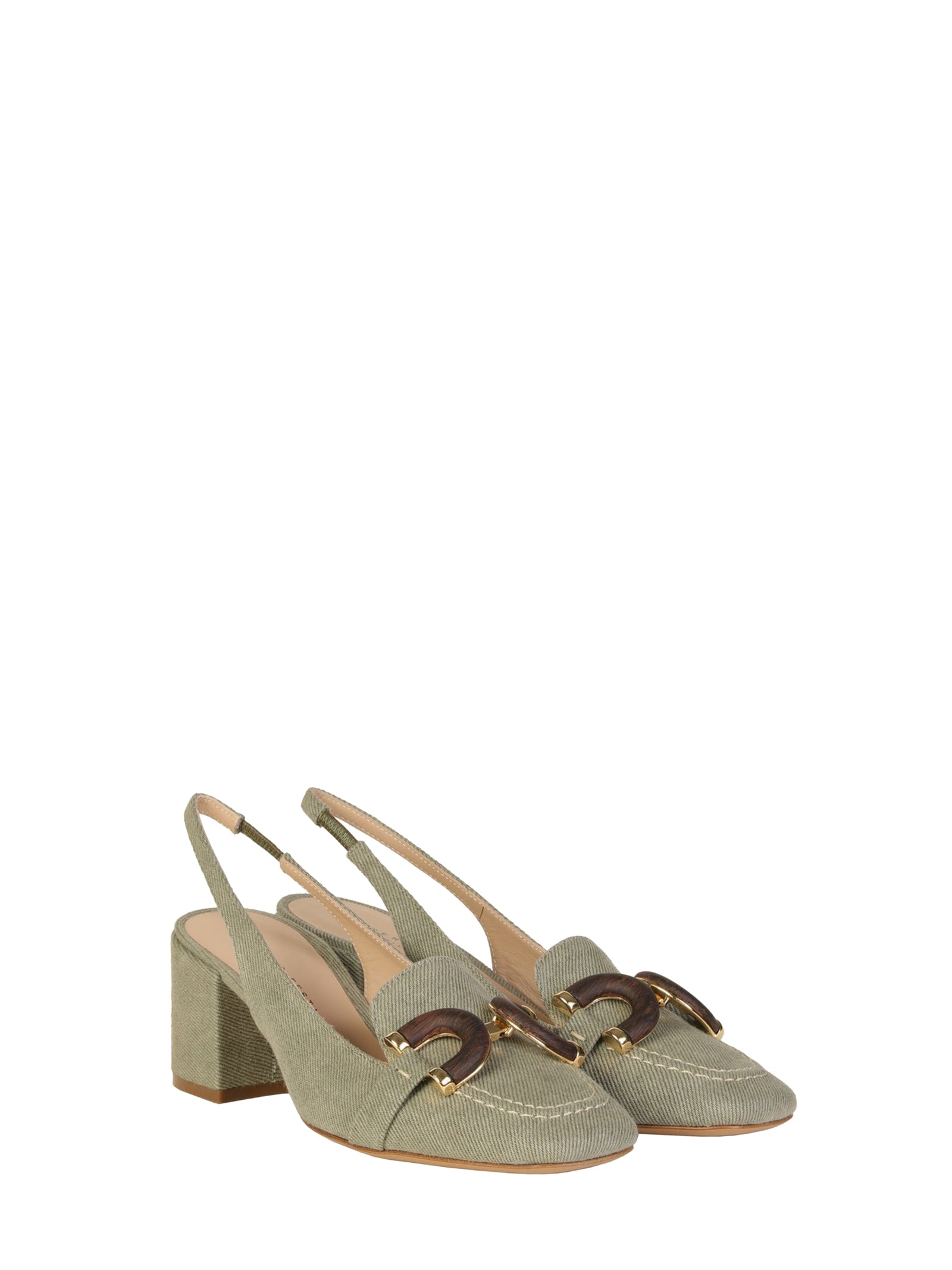 ROBERTO FESTA Chic Slingback Sandals with Wooden Accessory