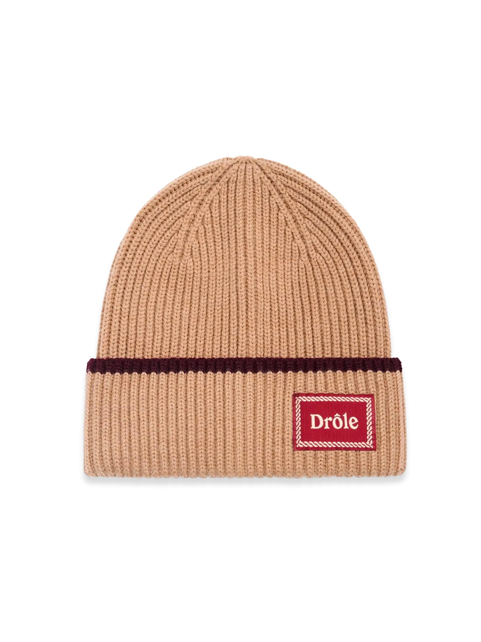 DRÔLE DE MONSIEUR Classic Wool Beanie with Striped Trim