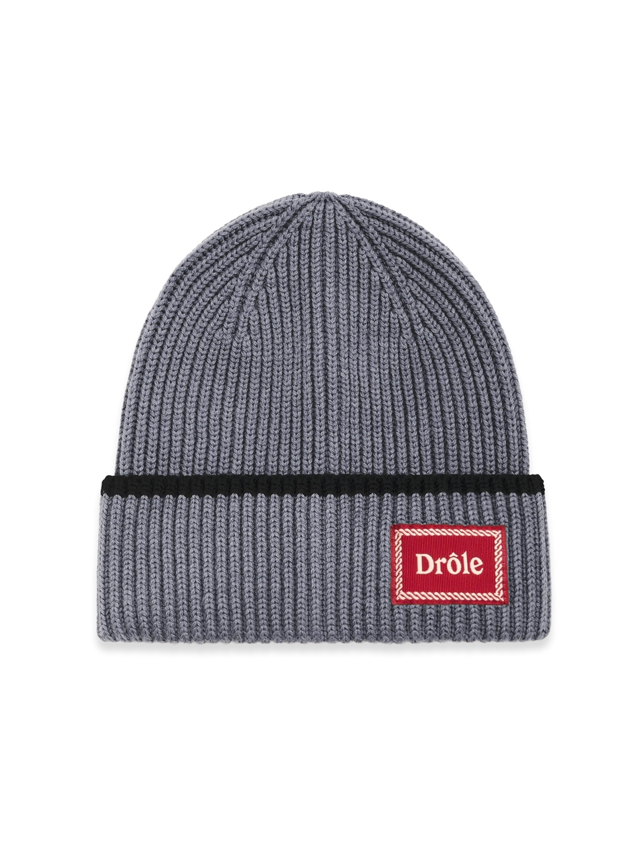 DRÔLE DE MONSIEUR Wool Beanie with Contrasting Stripe