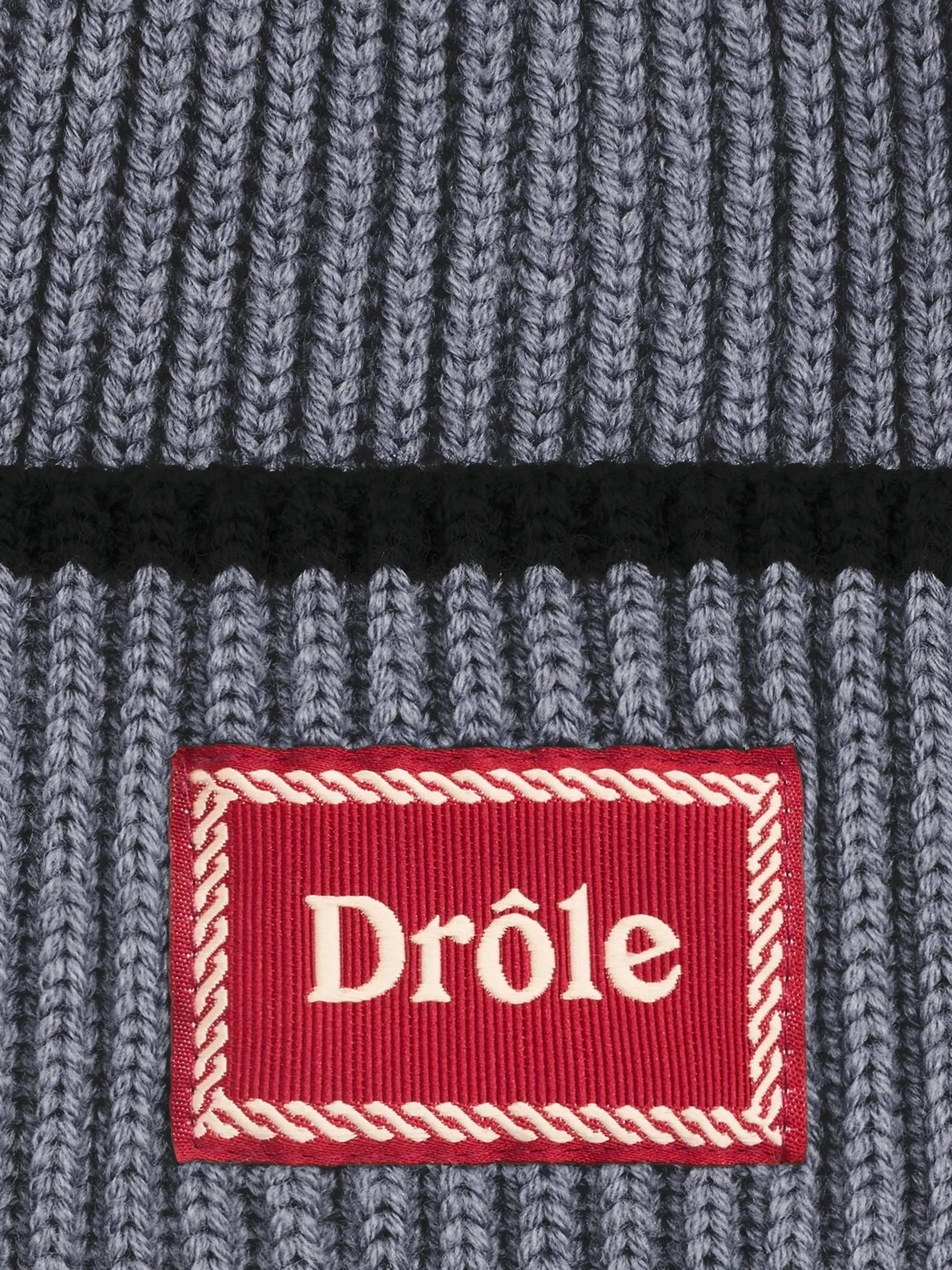 DRÔLE DE MONSIEUR Wool Beanie with Contrasting Stripe