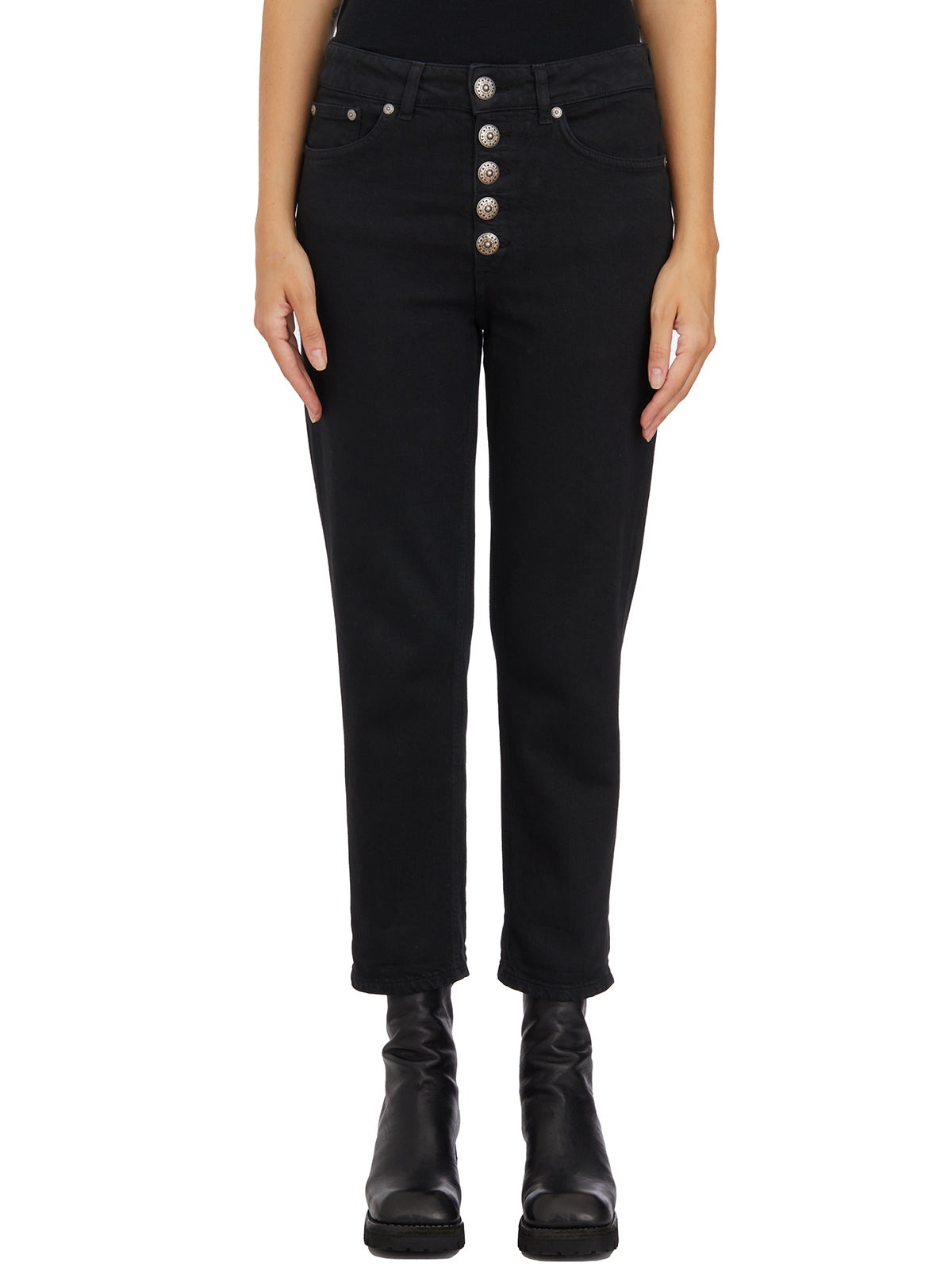 DONDUP Elegant Trousers with Jewel Buttons - Size 26