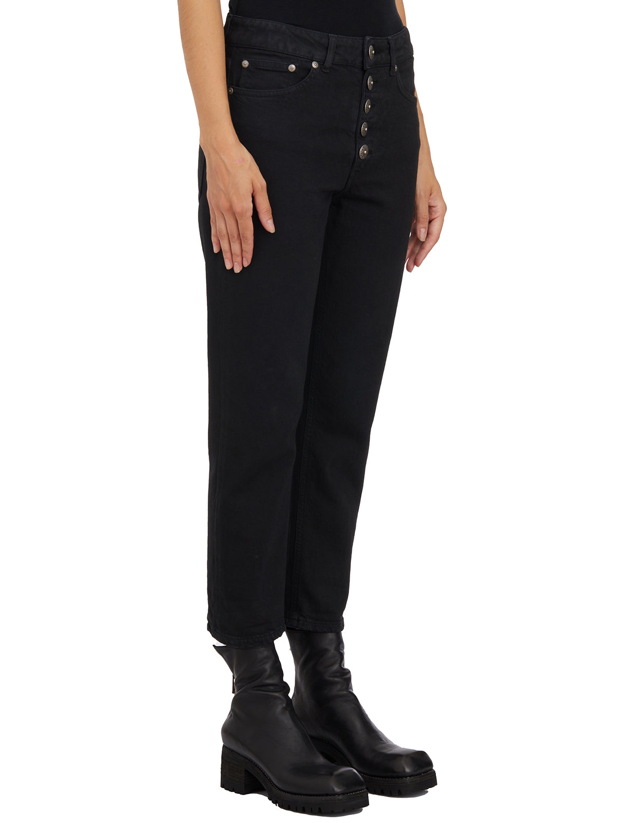 DONDUP Elegant Trousers with Jewel Buttons - Size 26