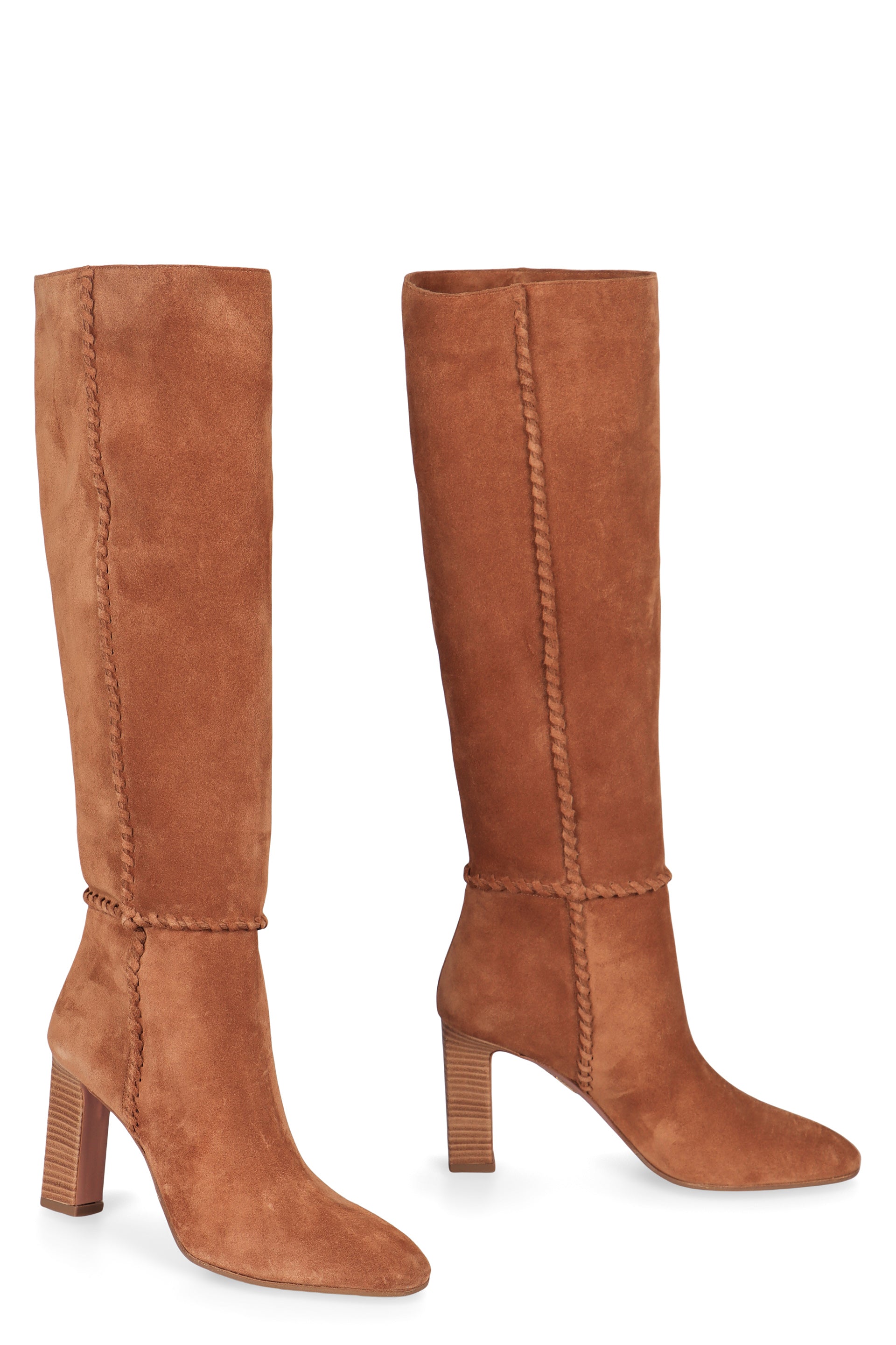 AQUAZZURA High Suede Boots with Elegant 8.5 cm Heel
