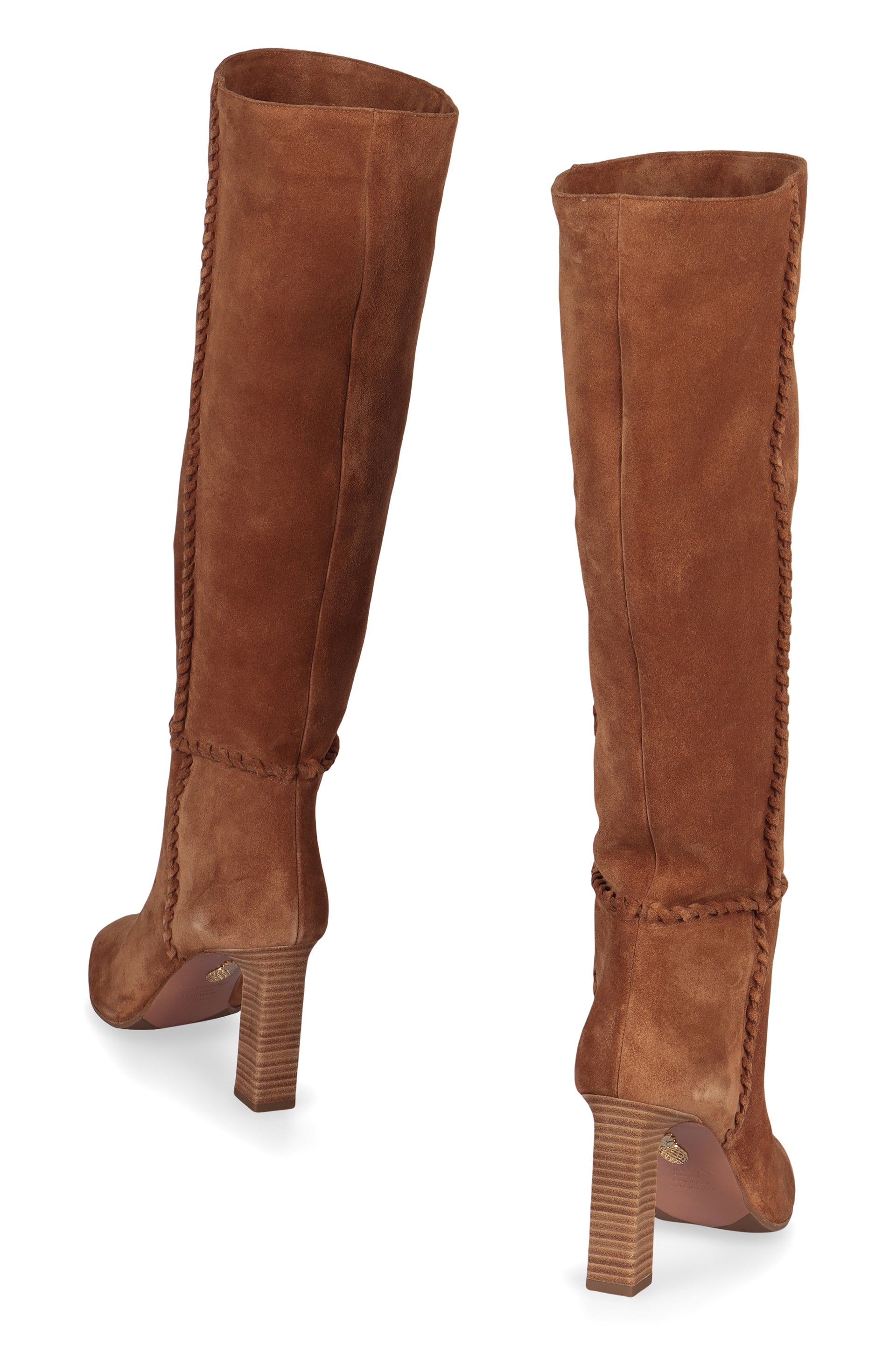 AQUAZZURA High Suede Boots with Elegant 8.5 cm Heel