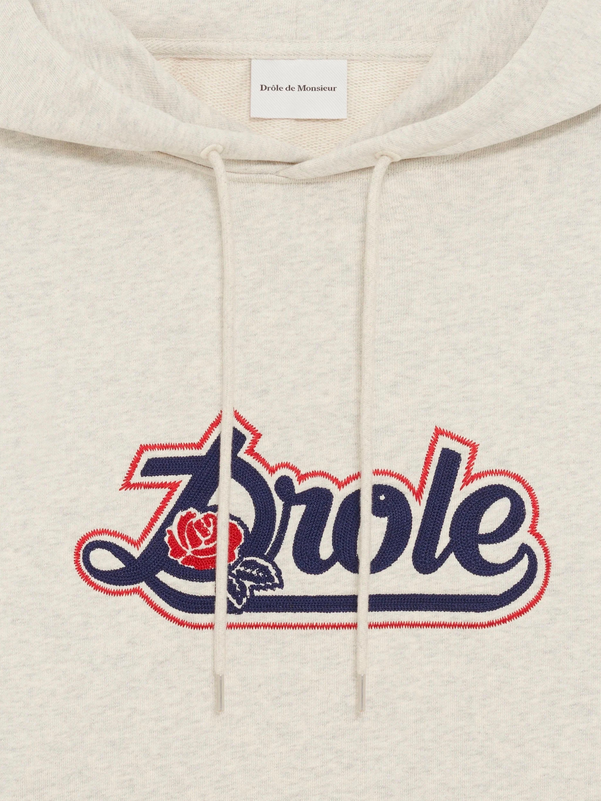 DRÔLE DE MONSIEUR Classic Embroidered Hoodie - Relaxed Fit