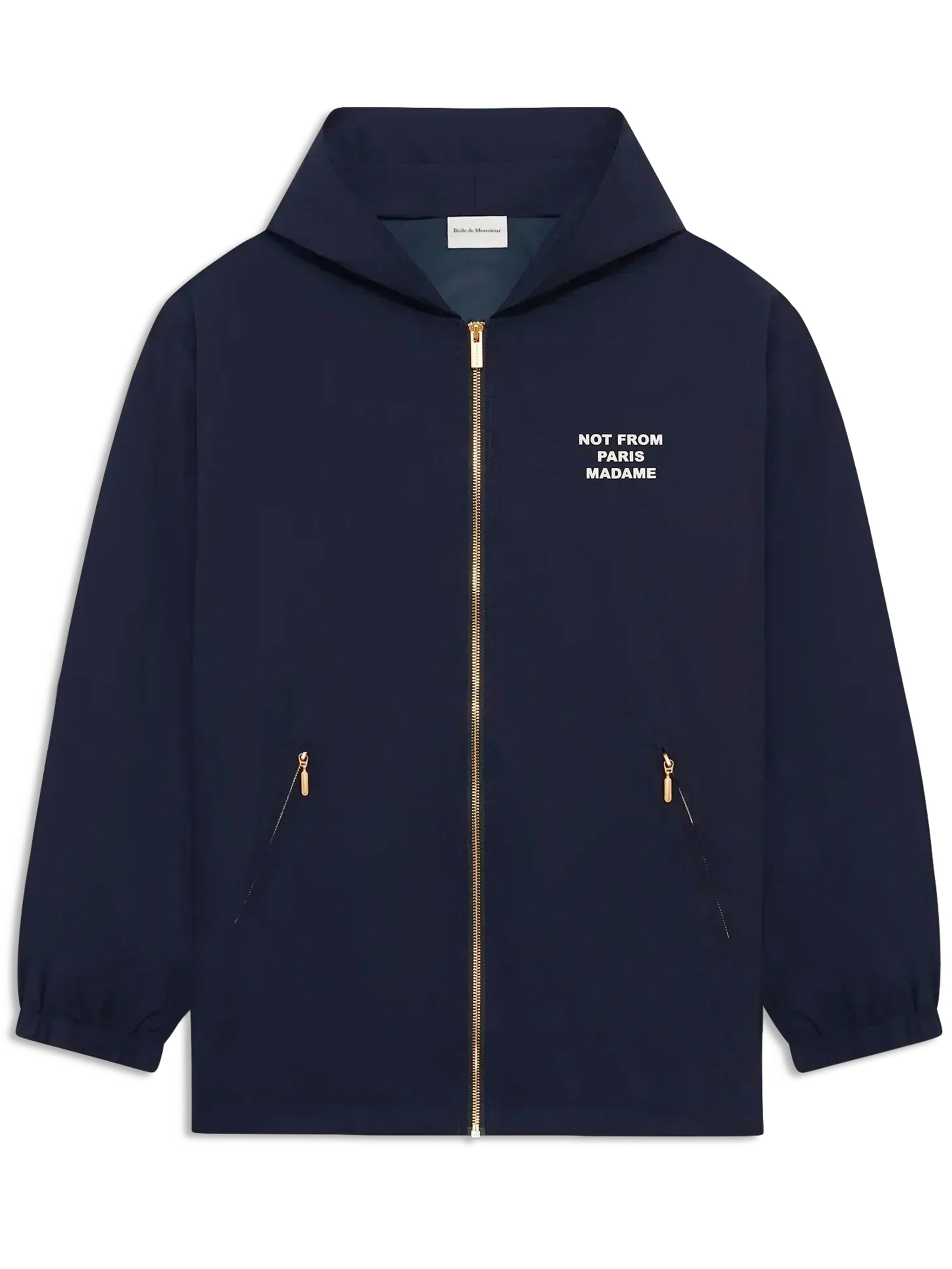 DRÔLE DE MONSIEUR Lightweight Hooded Jacket with Slogan - Size M