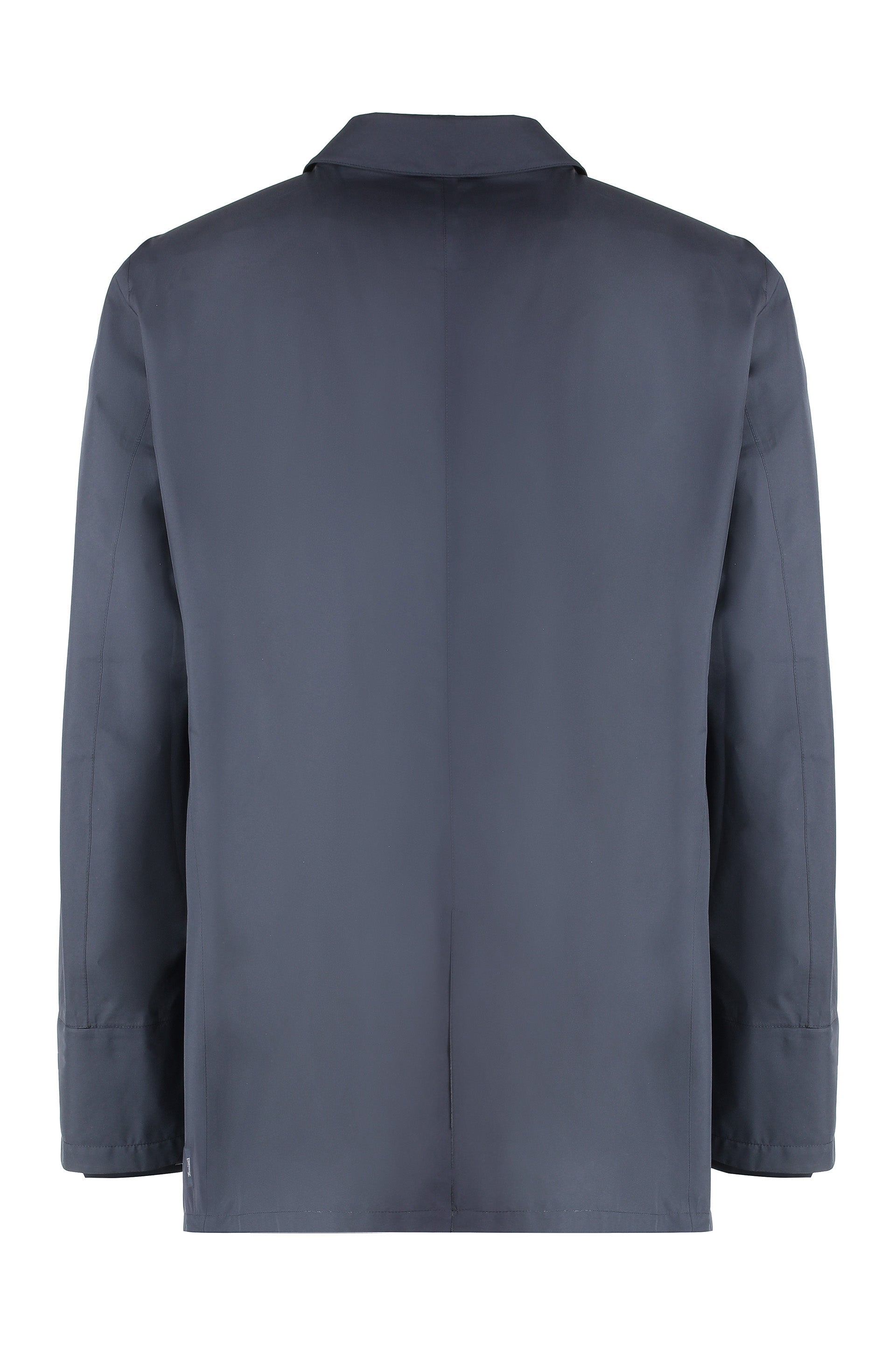 HERNO Tech Fabric Raincoat with Shirt Style Collar