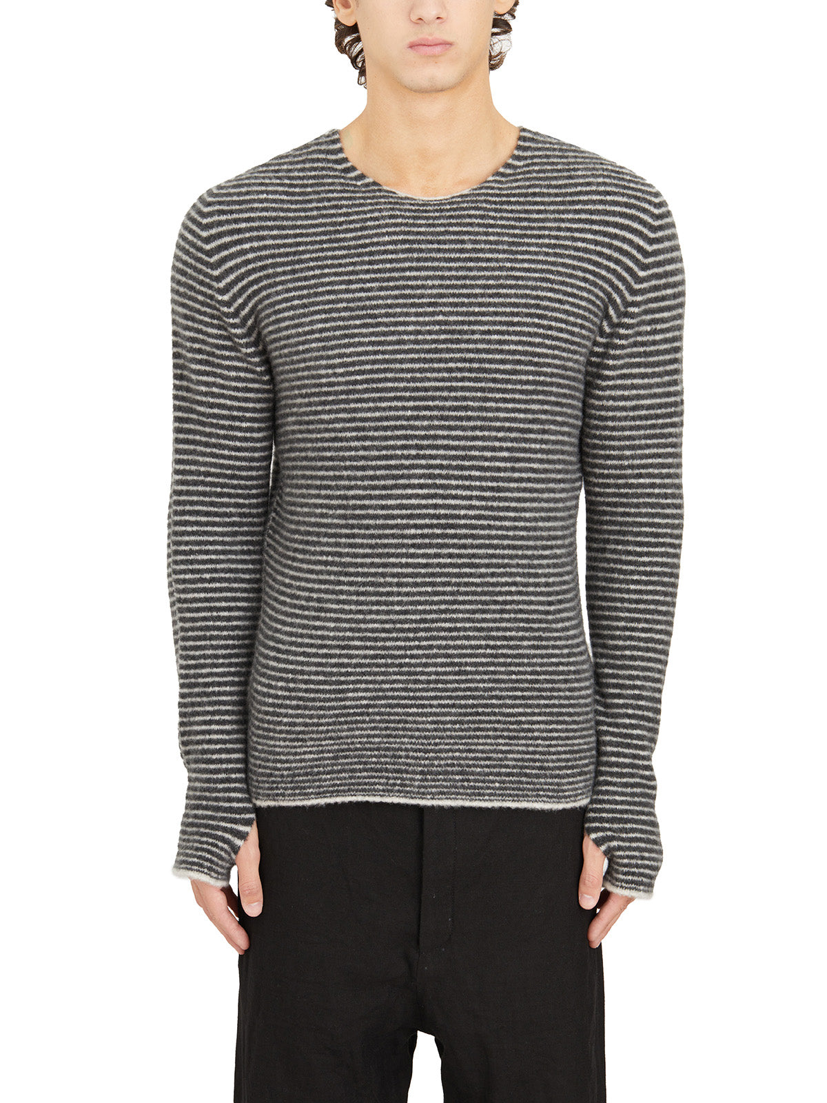 MD75 Crew Neck Striped Wool Sweater - Size M