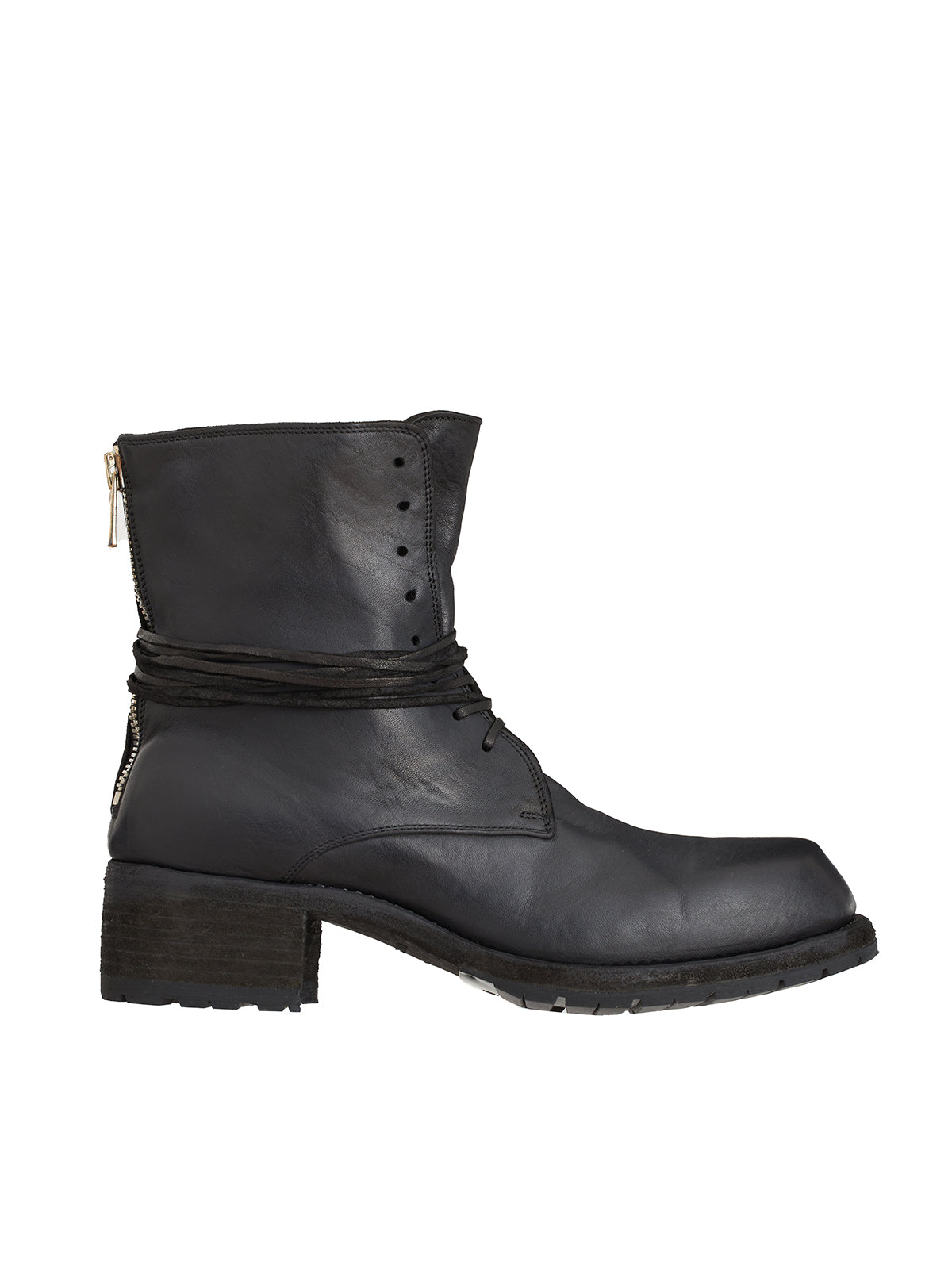 GUIDI Classic Leather Lace-Up Boots for Men