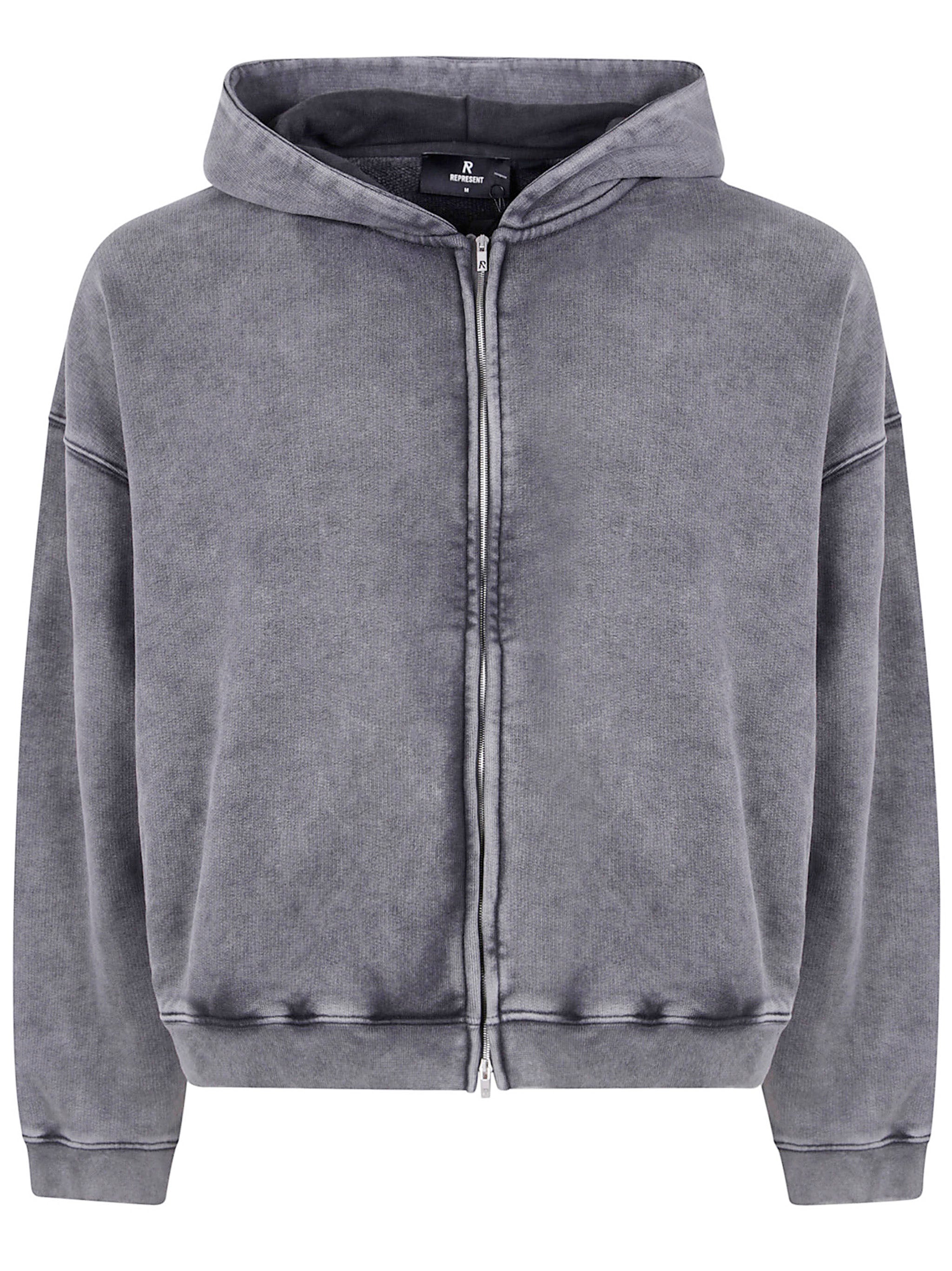 REPRESENT Boxy Oversized Zip Through Hoodie