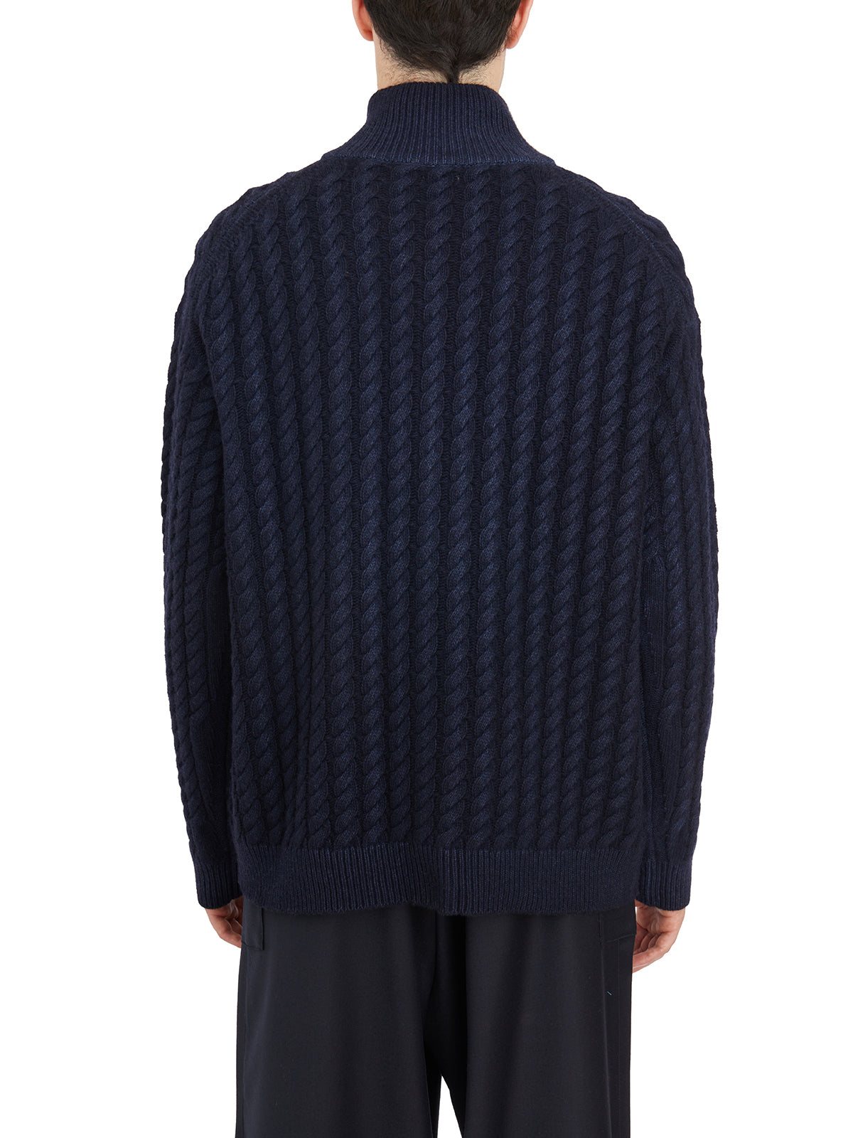 BARENA Cable Knit High Neck Cardigan - Size M