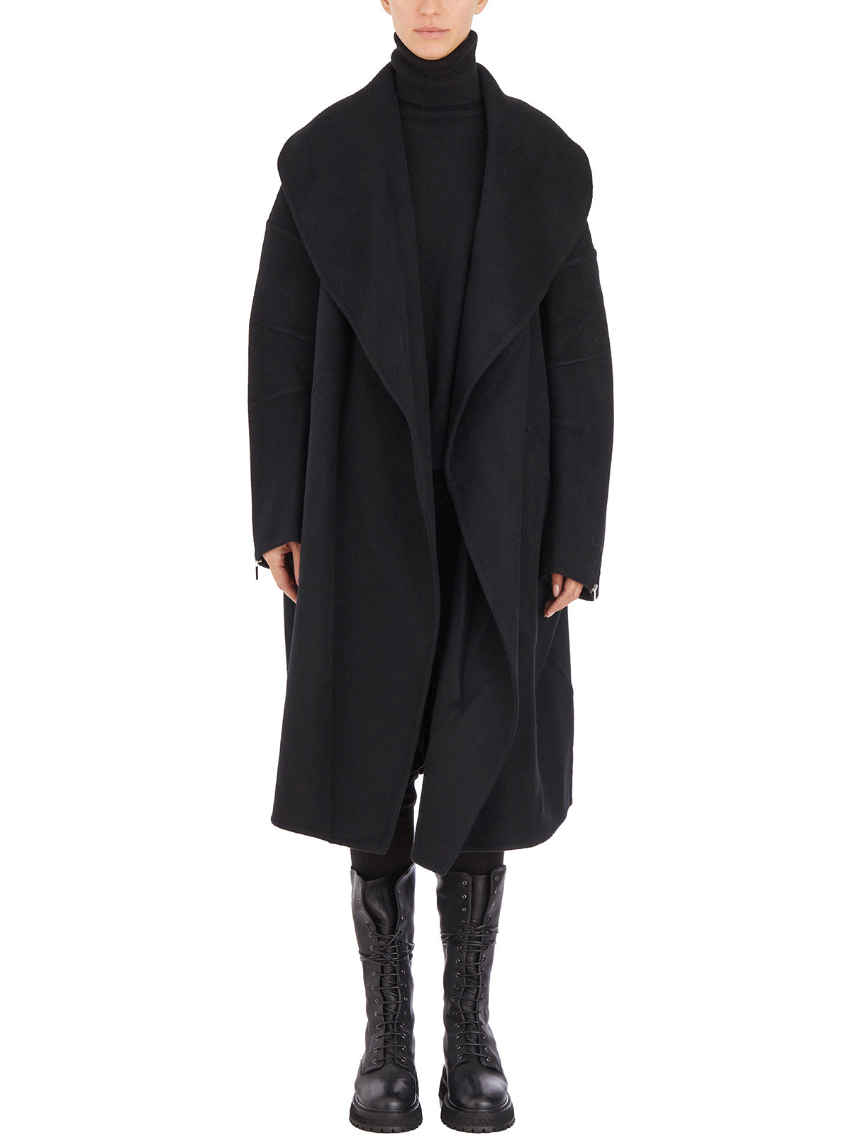 HELMUT LANG Oversize Cocoon Jacket with Zip Sleeves - Size S