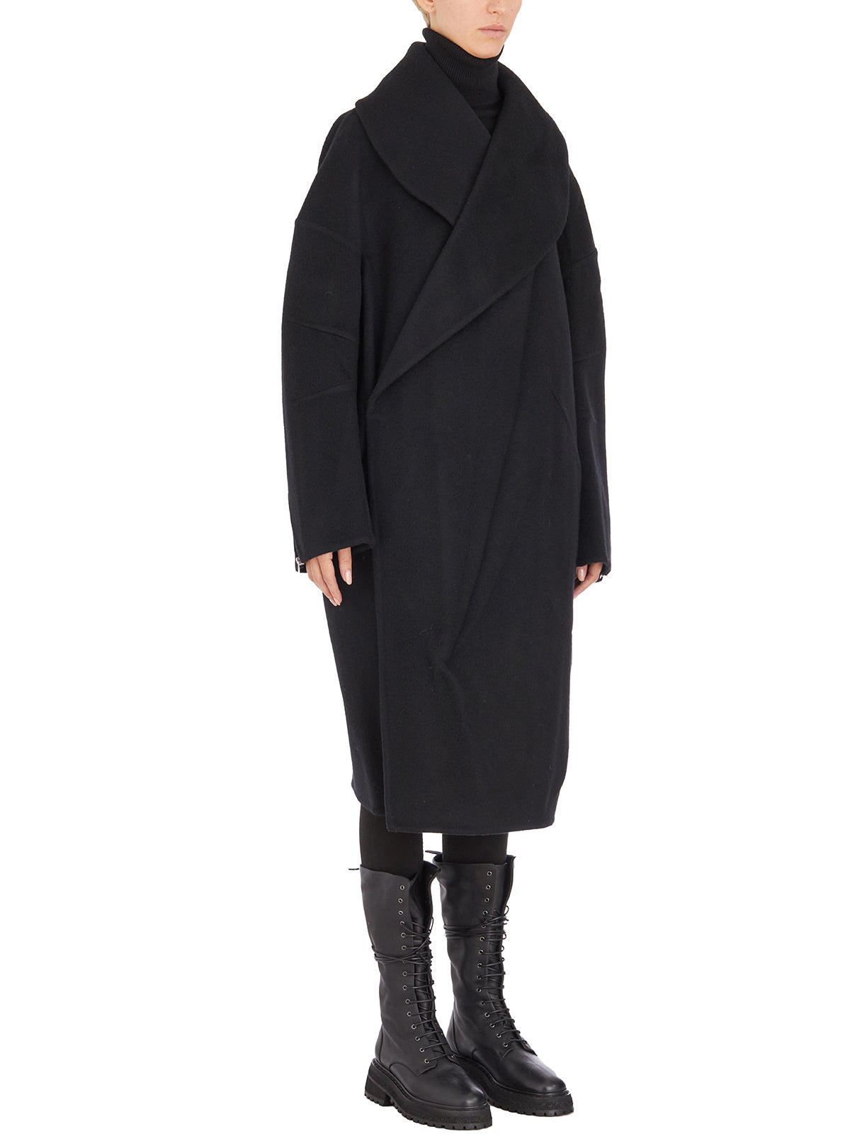 HELMUT LANG Oversize Cocoon Jacket with Zip Sleeves - Size S