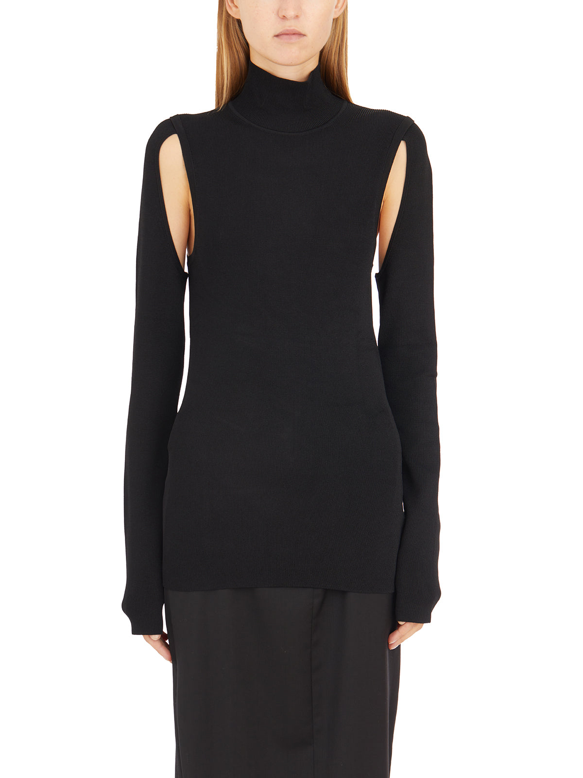 HELMUT LANG High-Neck Ribbed Sweater - Size S