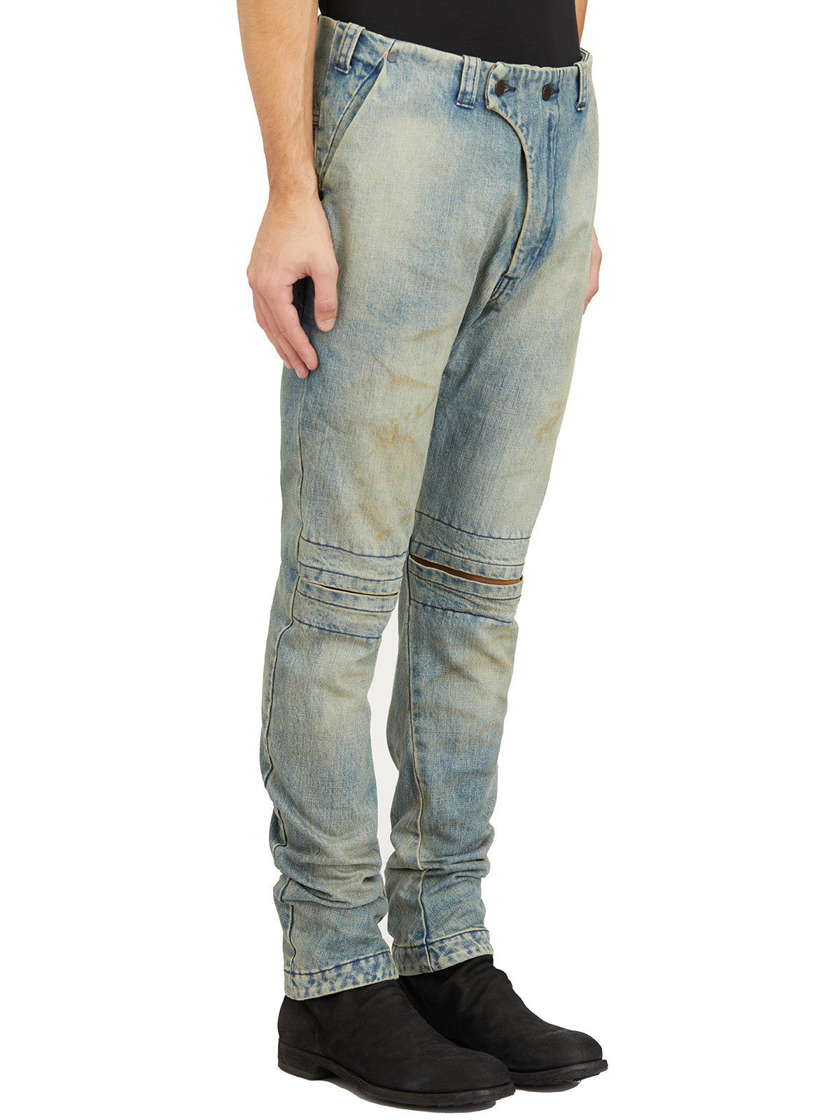 DEVOA Knee-Pleat Denim Trousers - Size 3