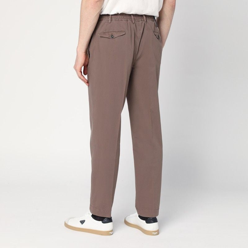 SANTANIELLO Dove Grey Cotton Trousers for Men - SS25 Collection