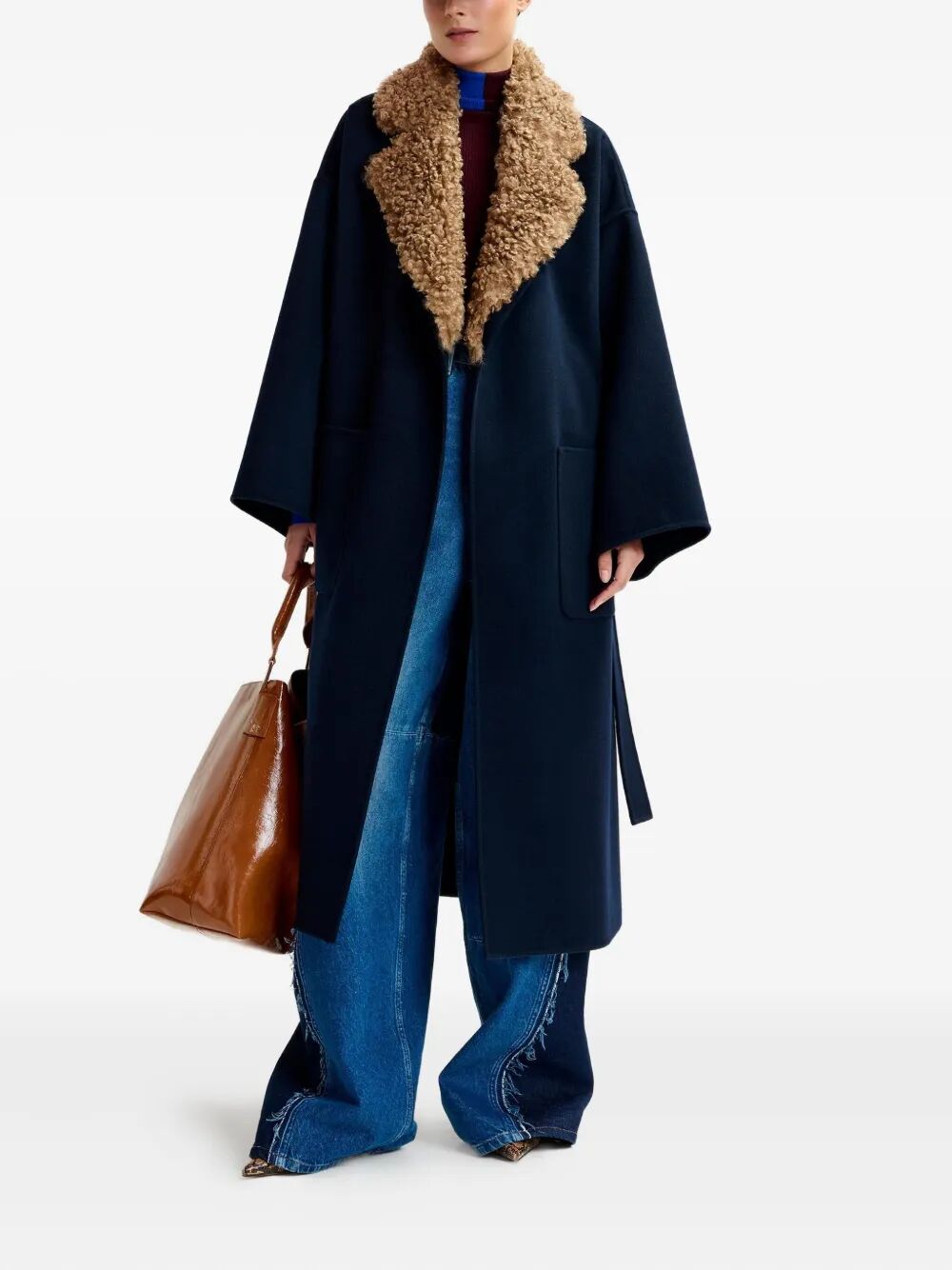 ESSENTIEL ANTWERP Faux Fur Collar Jacket