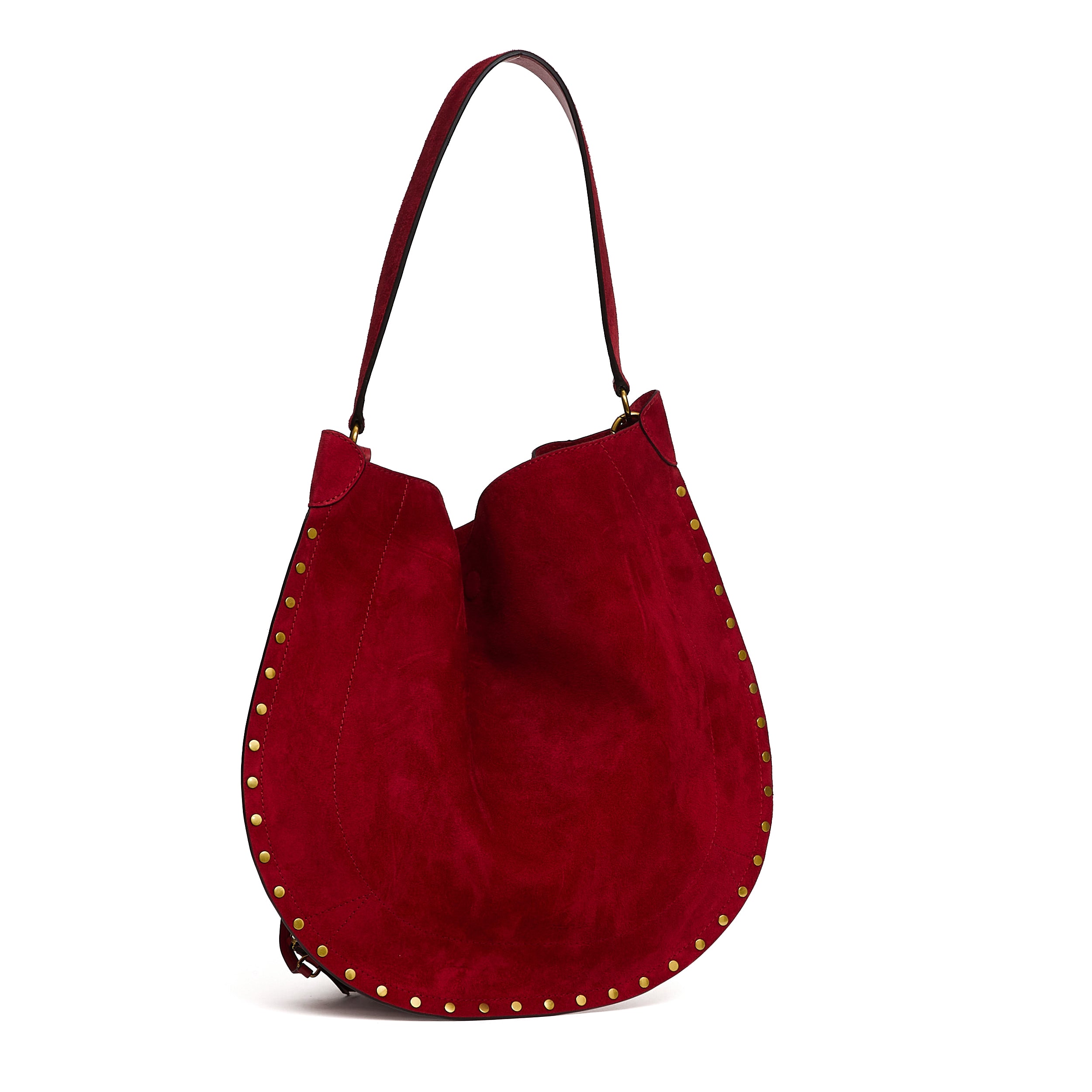 ISABEL MARANT Soft Suede Hobo Handbag with Removable Pouch - 36 x 42 x 6 cm