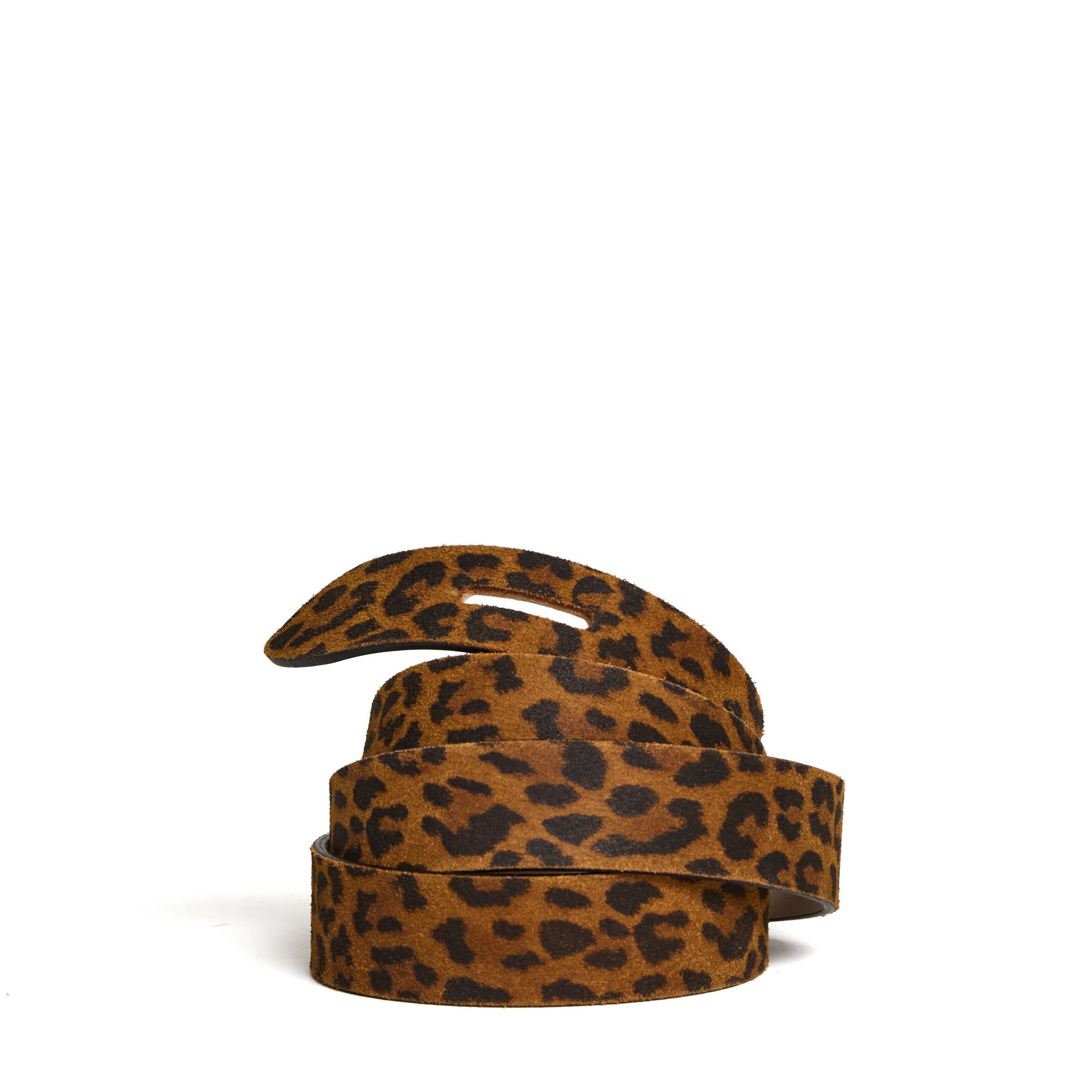 ISABEL MARANT Leopard-Print Leather Belt with Tying End (Sizes S-M-L)